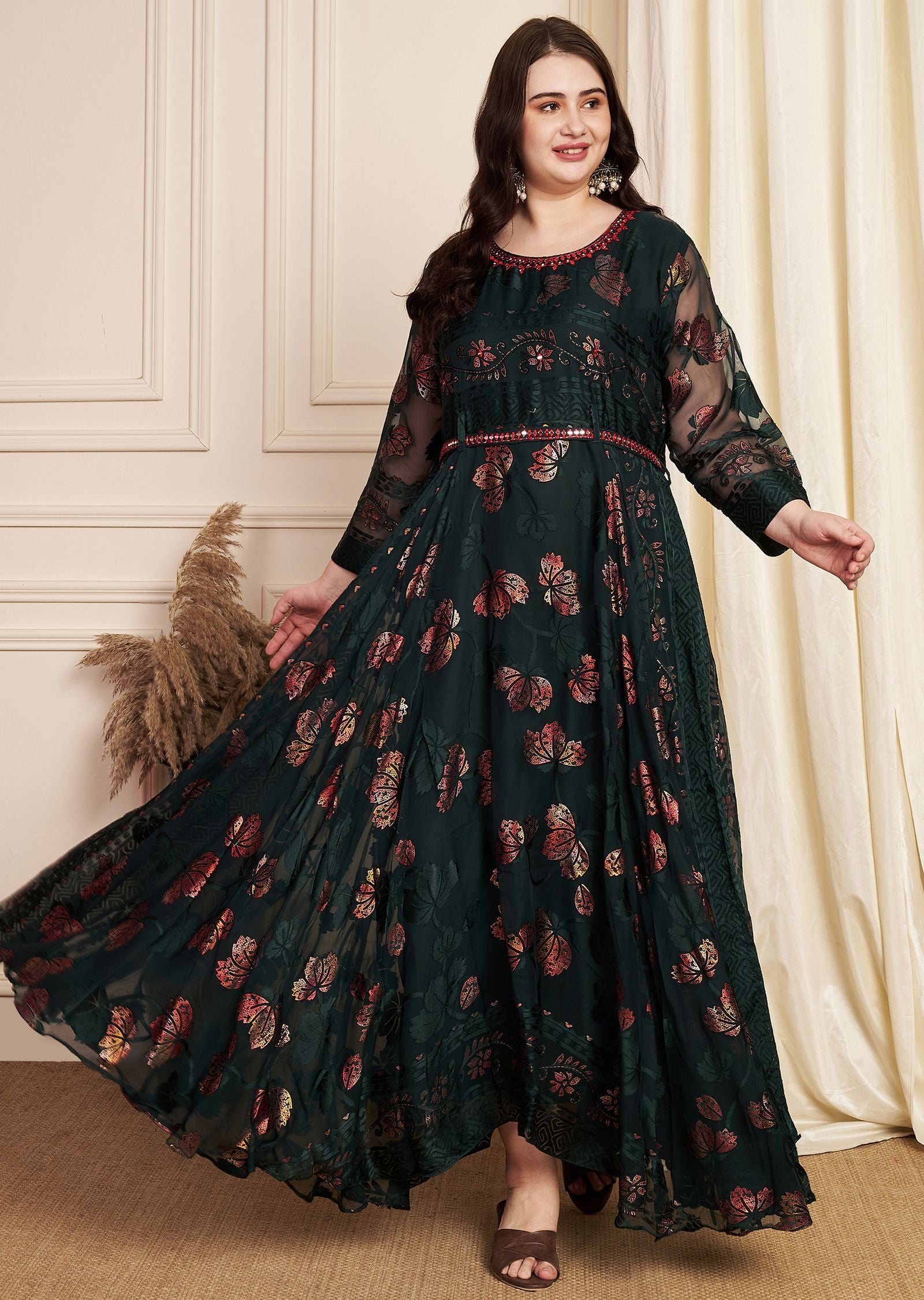 white christmas dresses Bottle Green Brasso Long Dress