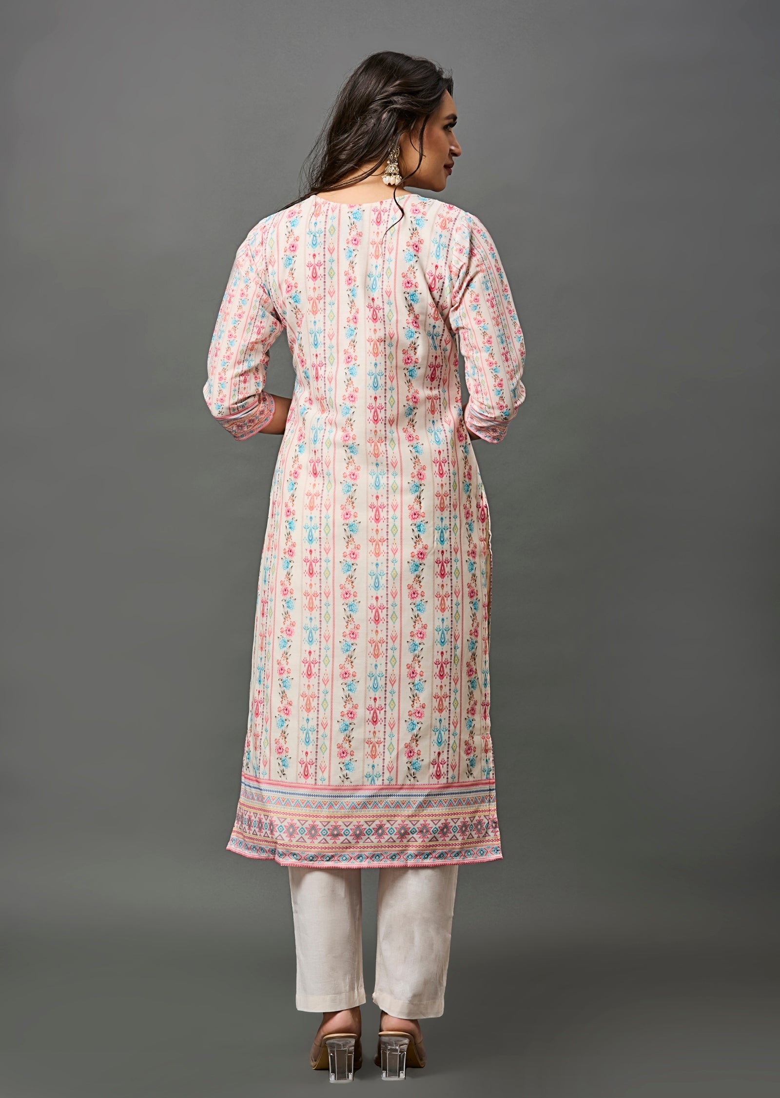 Cream Cotton Straight Cut Suit
