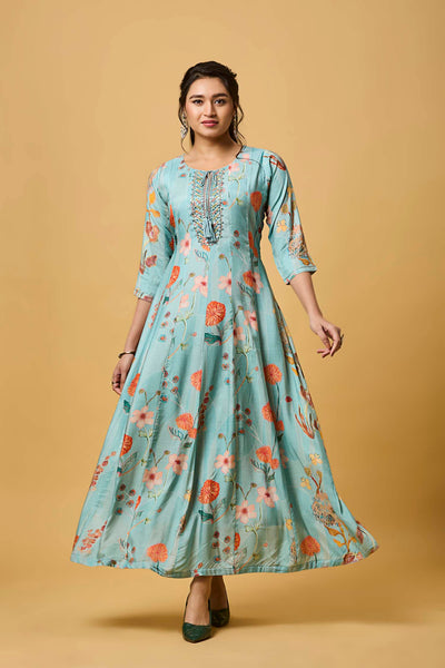 Light Blue Modal Long Dress