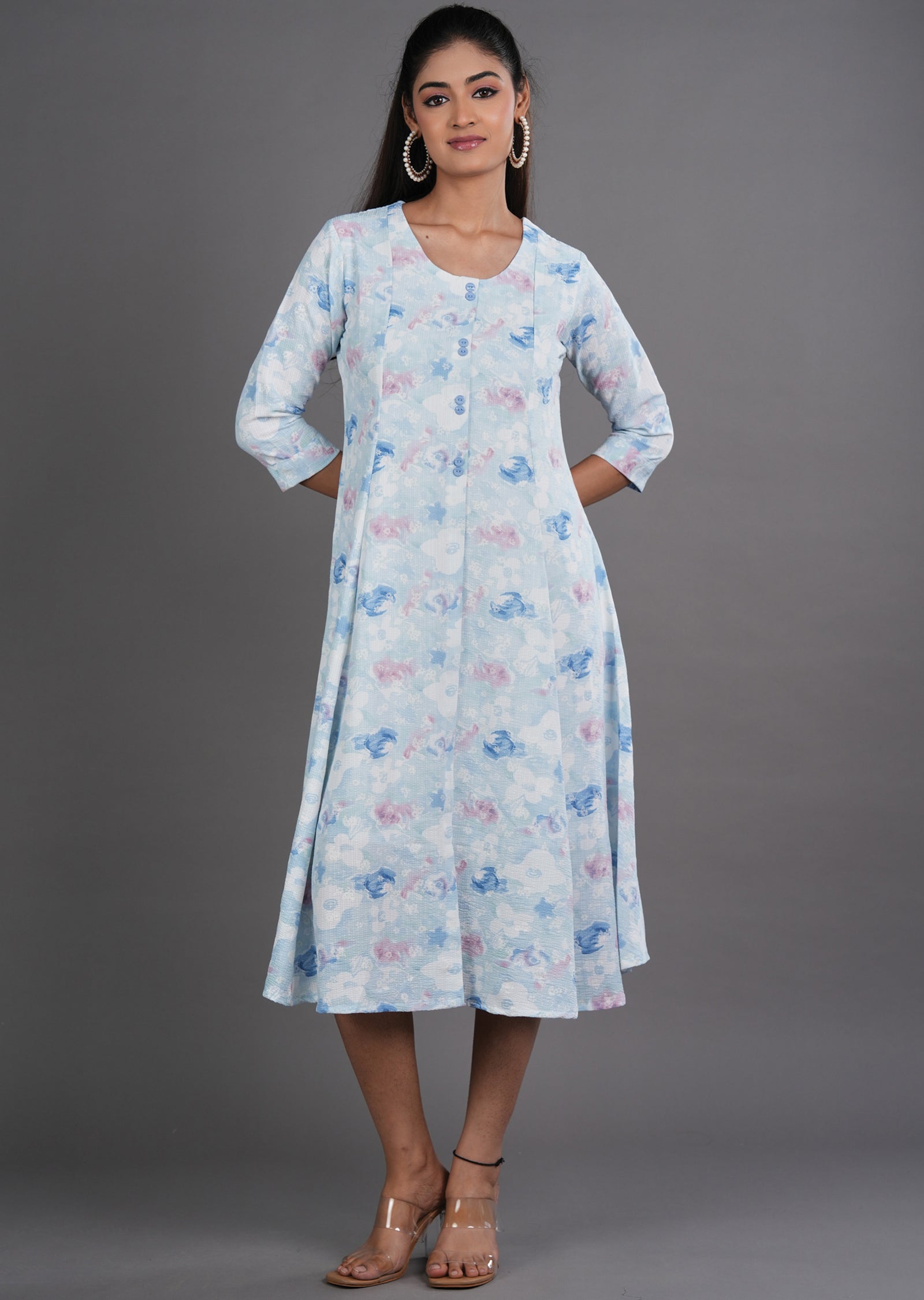 Light Blue Midi Dress