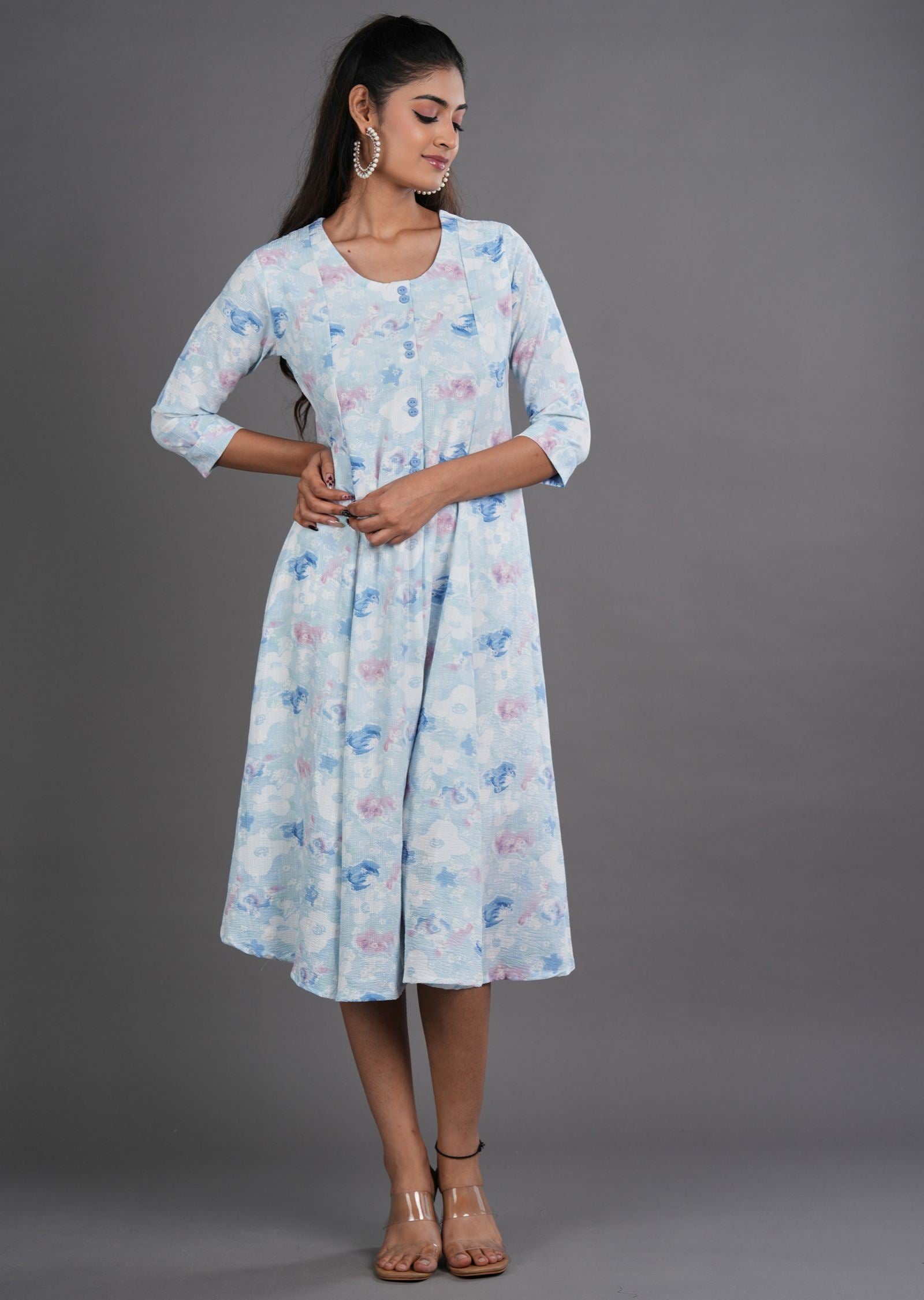 Light Blue Midi Dress