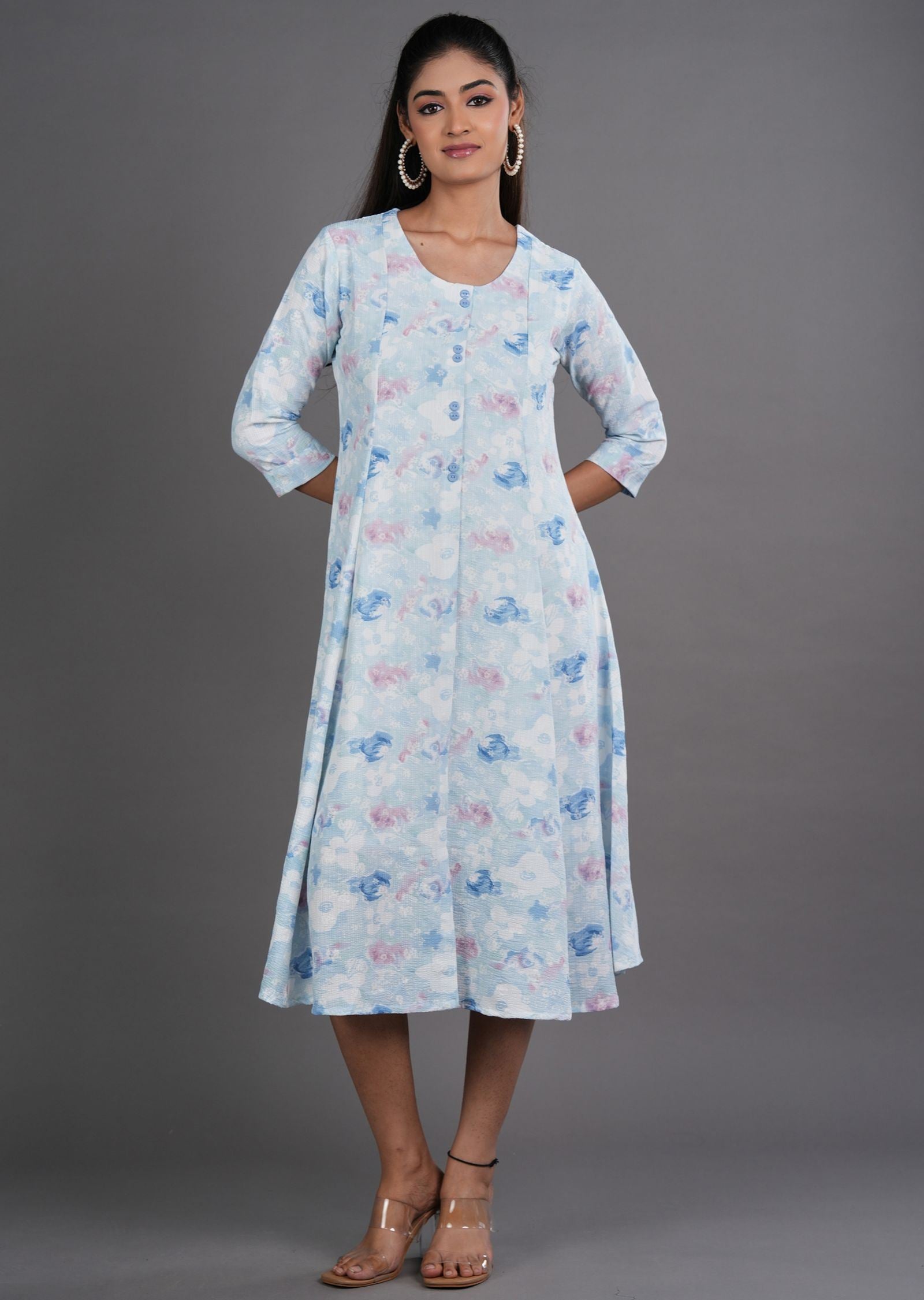 Light Blue Midi Dress