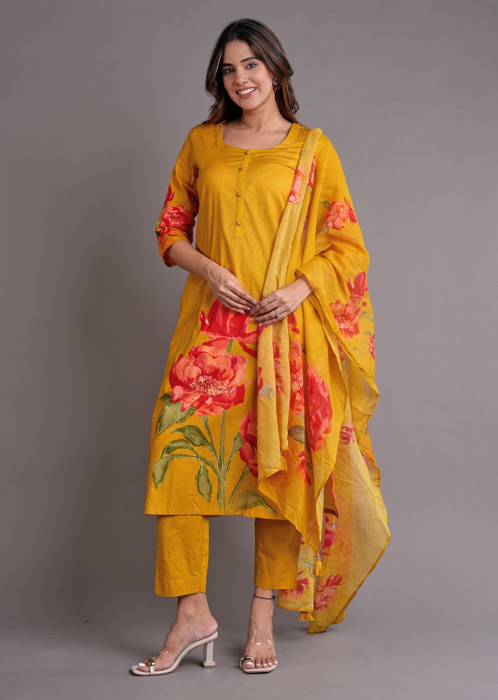 Mustard Silk Straight Cut Suit
