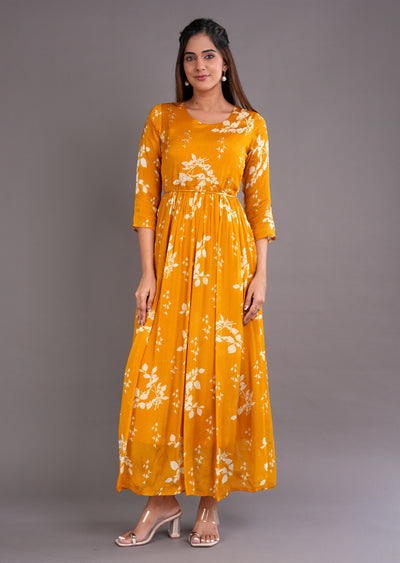 Mustard Chinnon Long Dress