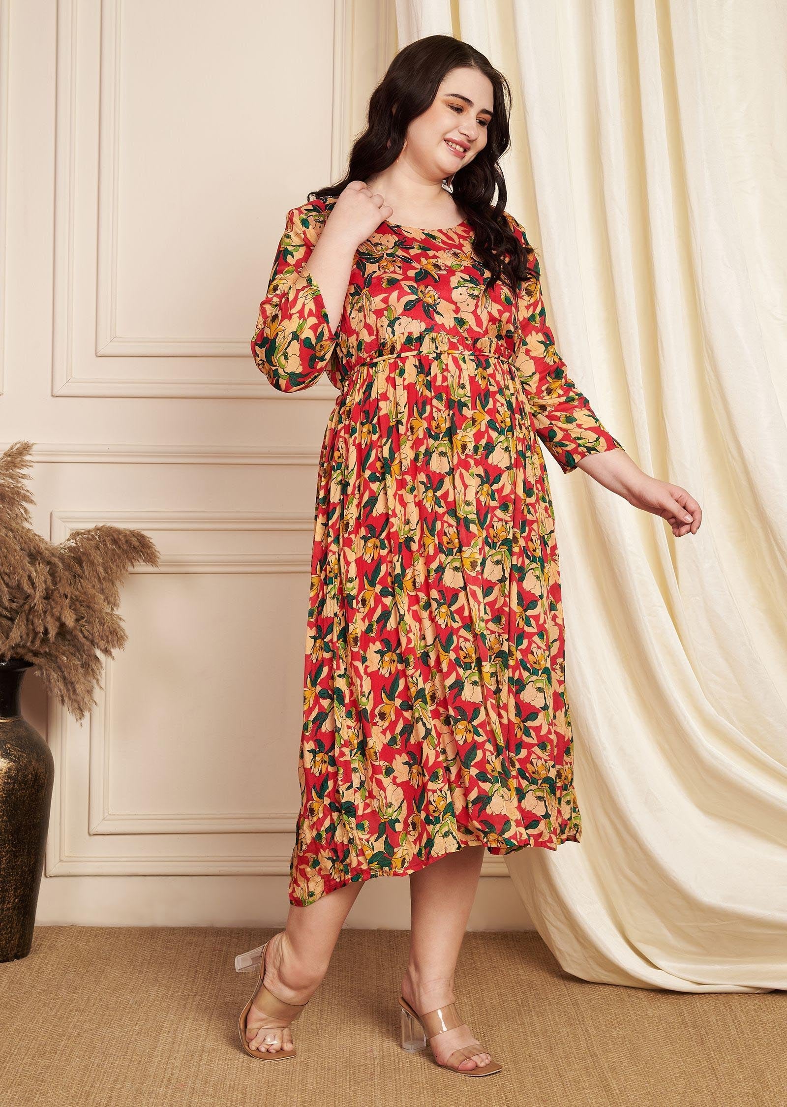 Rani Pink Chinnon Midi Dress