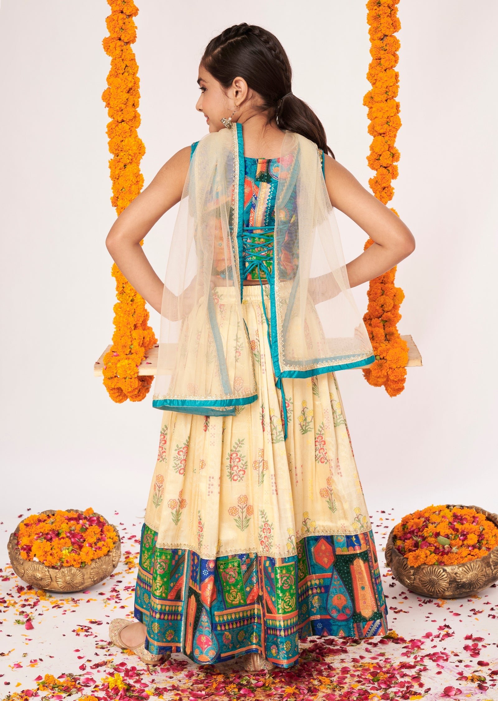 Blue Banaras Lehenga