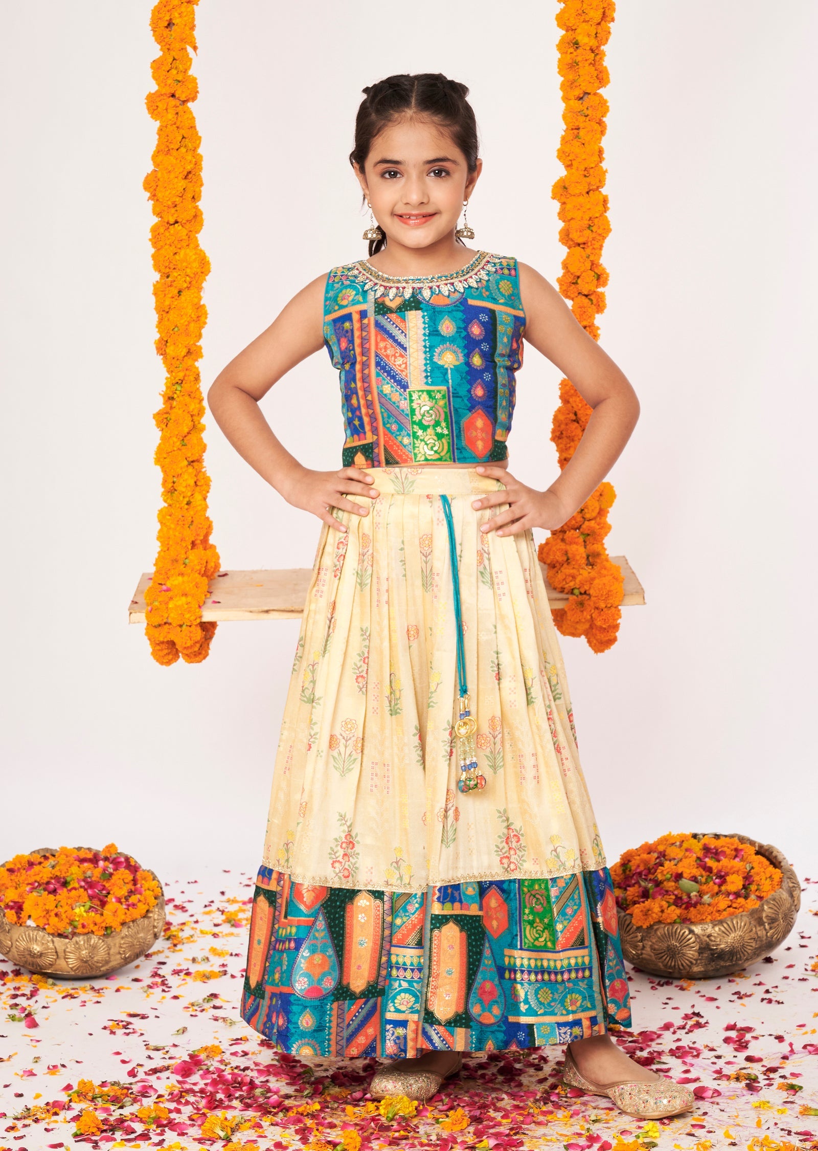 Blue Banaras Lehenga