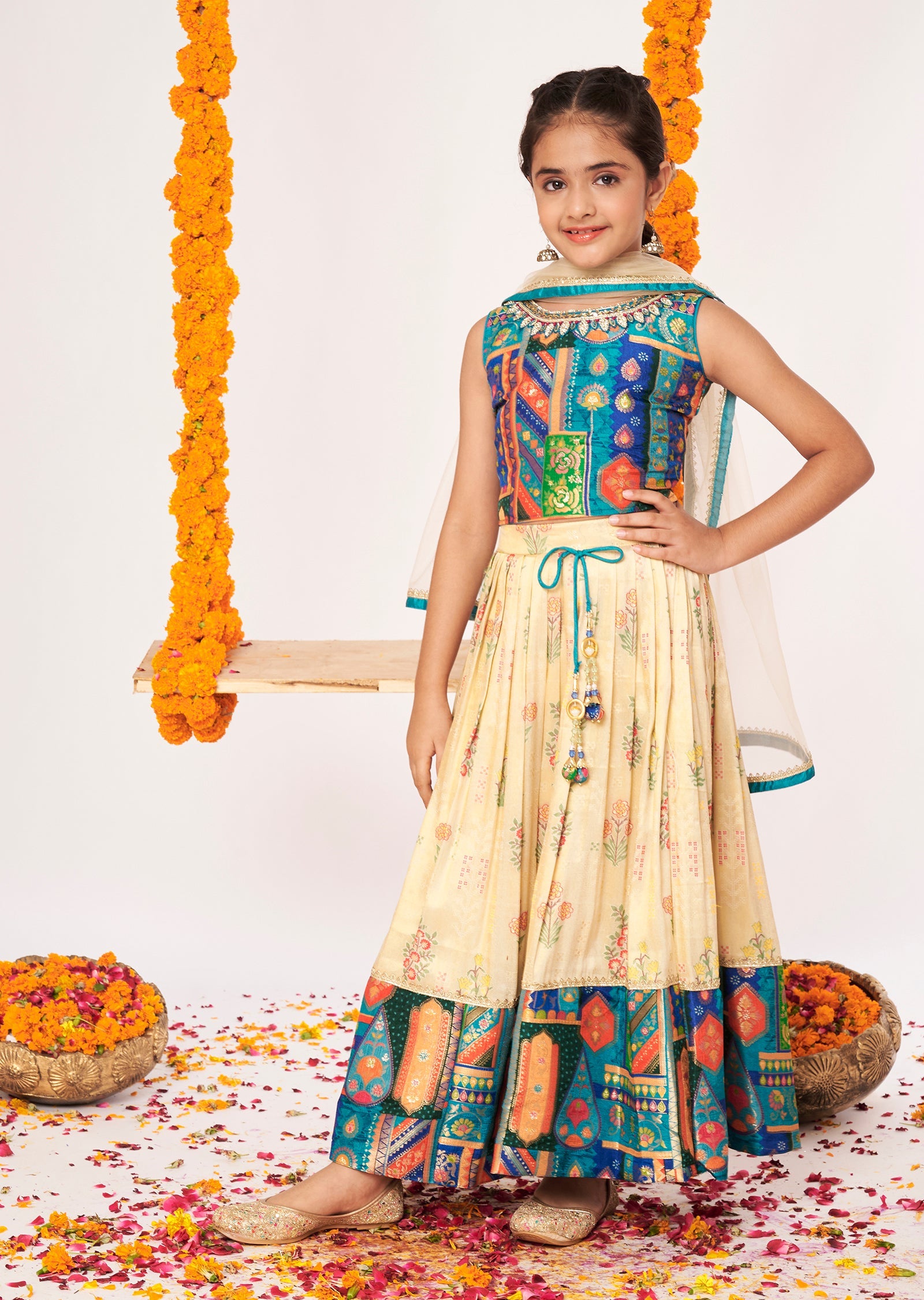 Blue Banaras Lehenga