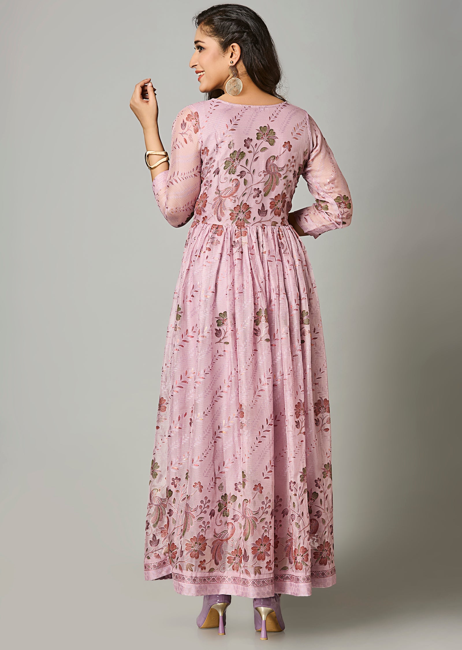 Onion Pink Chinnon Long Dress