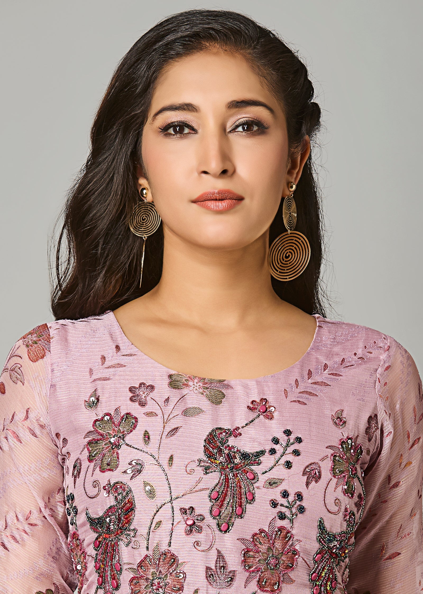 Onion Pink Chinnon Long Dress