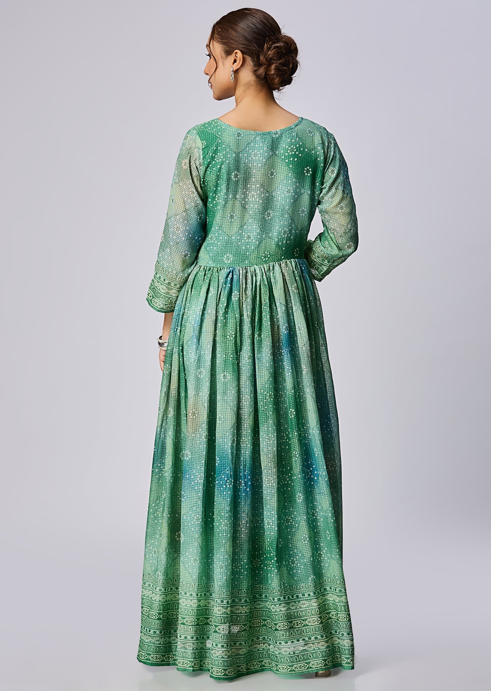 Light Green Chinnon Long Dress
