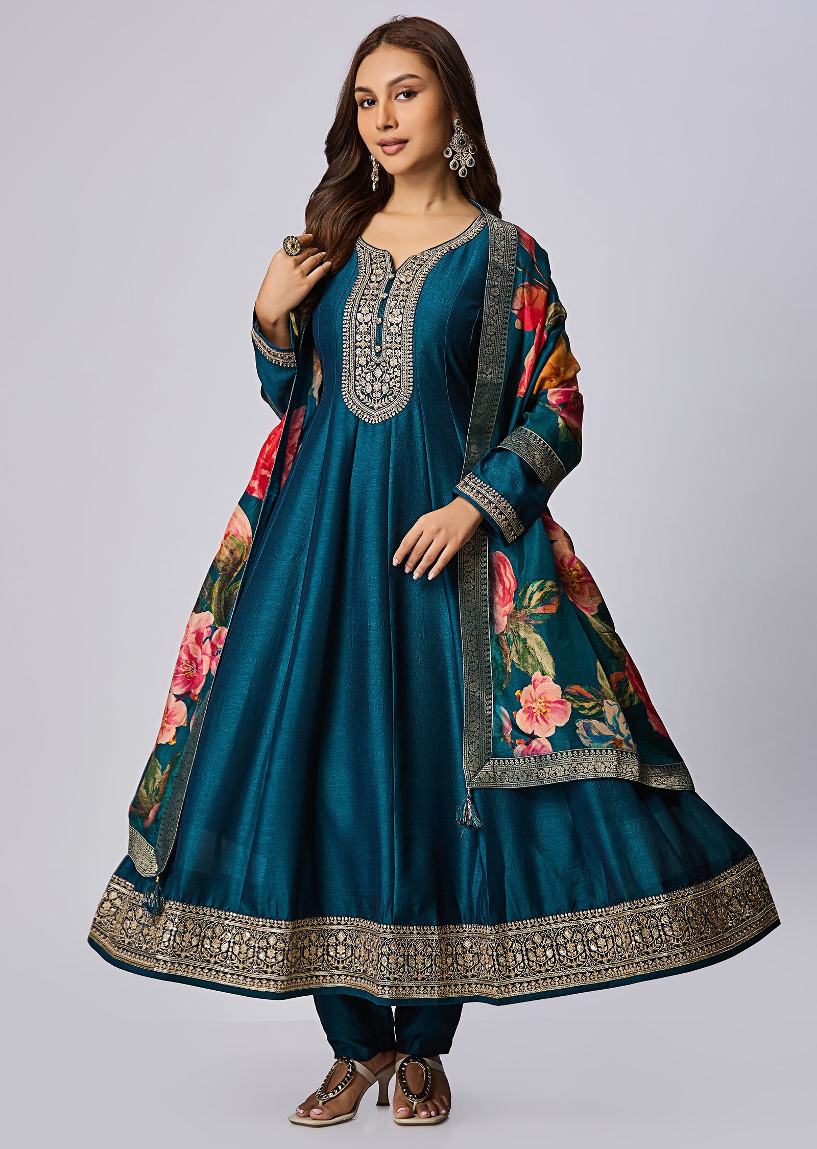 Green Silk Anarkali Suit