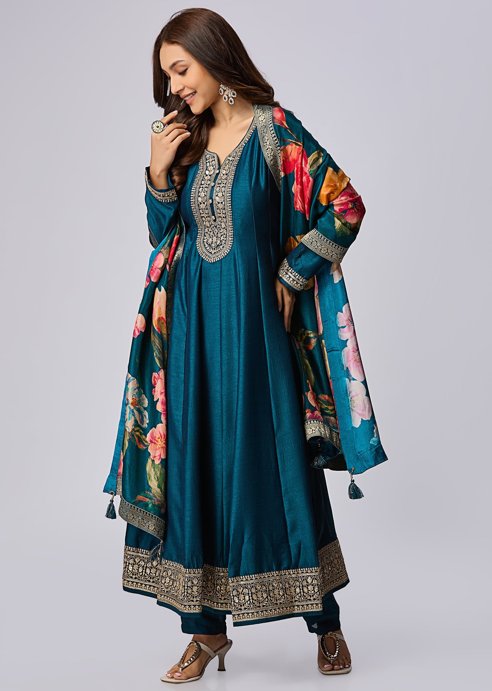 Green Silk Anarkali Suit