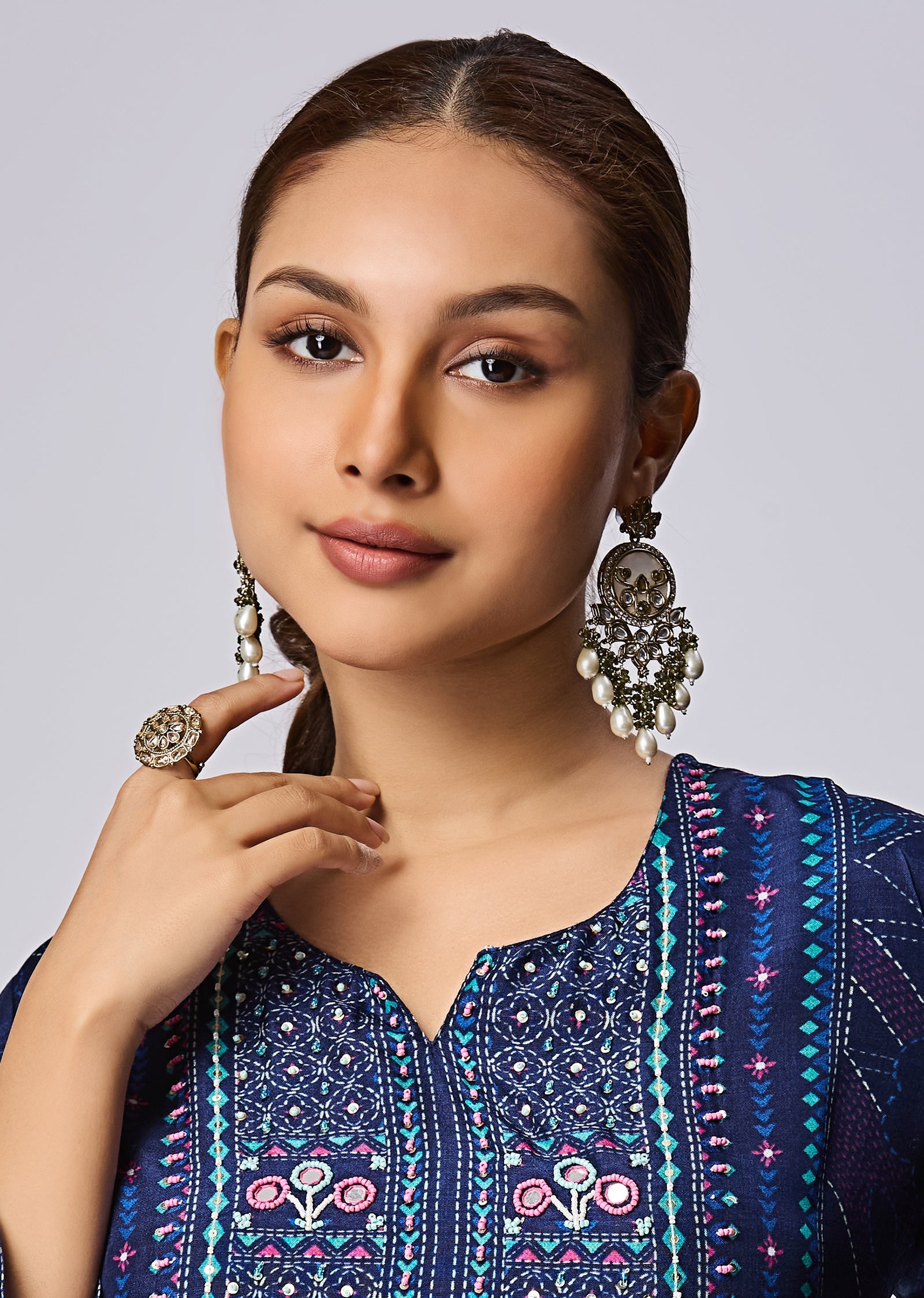 Navy Blue Modal Straight Cut Suit