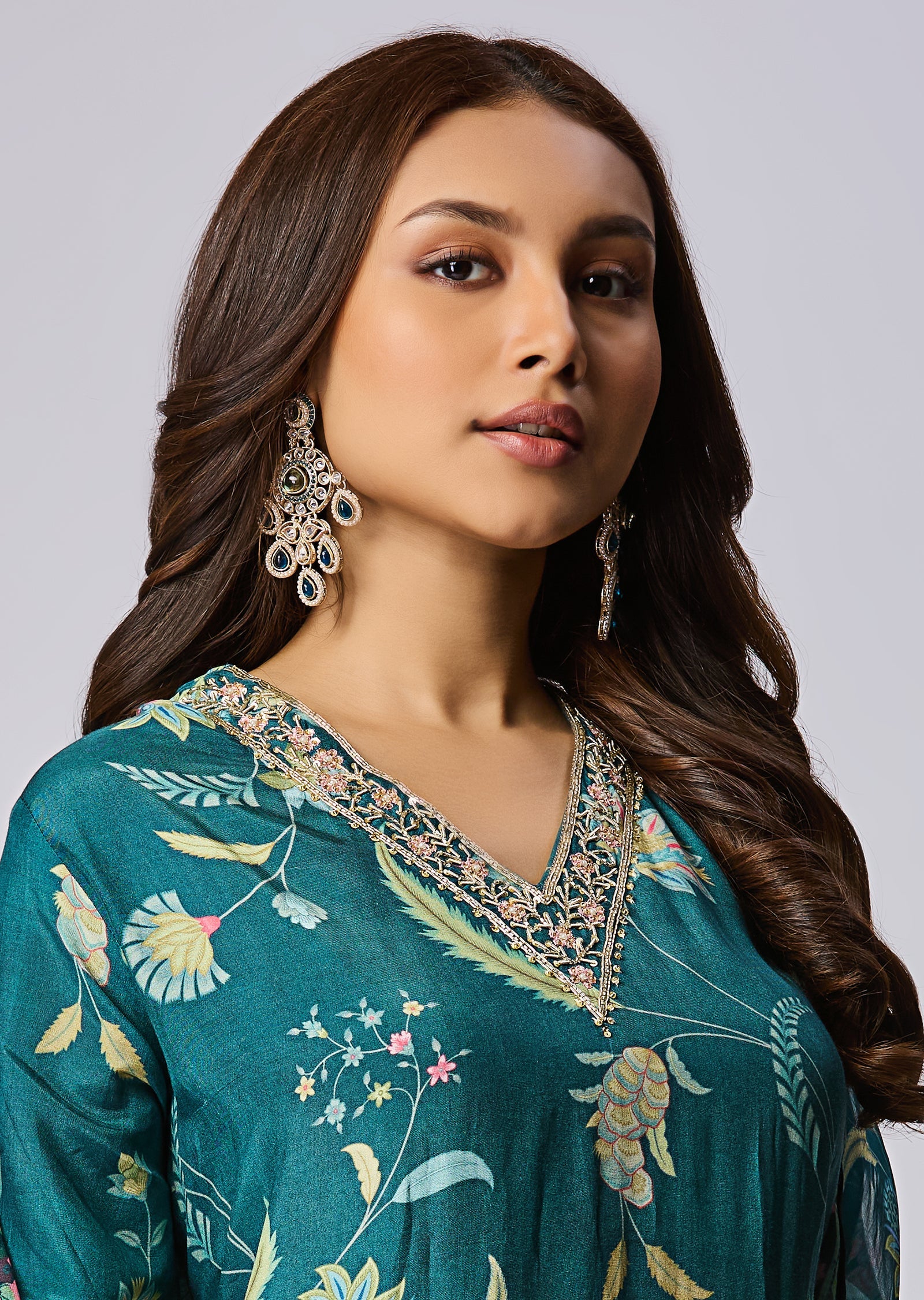 Rama Green Dola Silk Straight Cut Suit