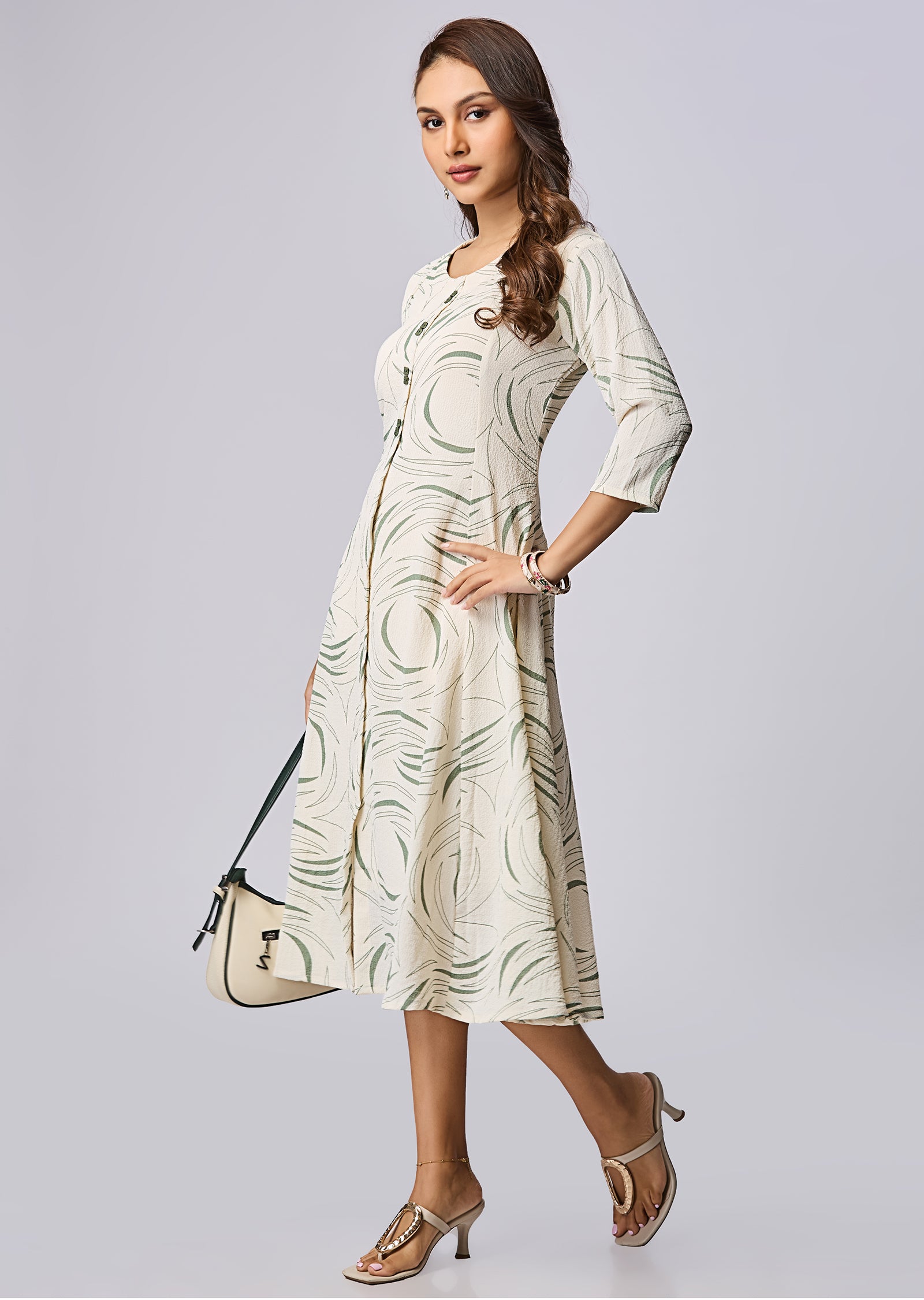 Mehendi Green Midi Dress