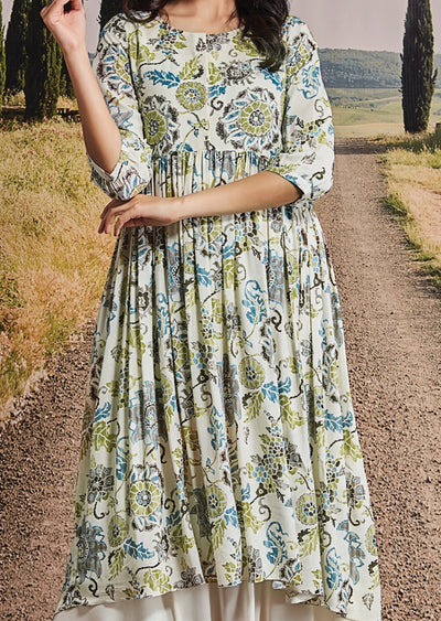 Fawn Crepe Frock Kurti