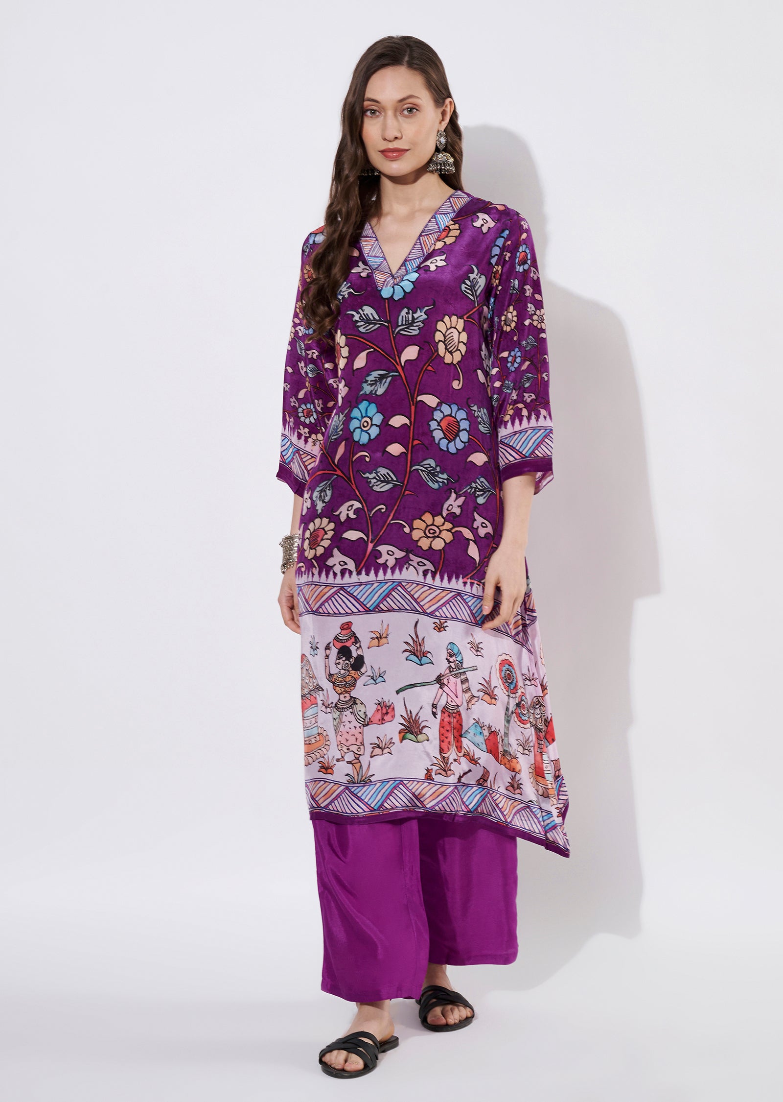 Purple Crepe Straight cut set