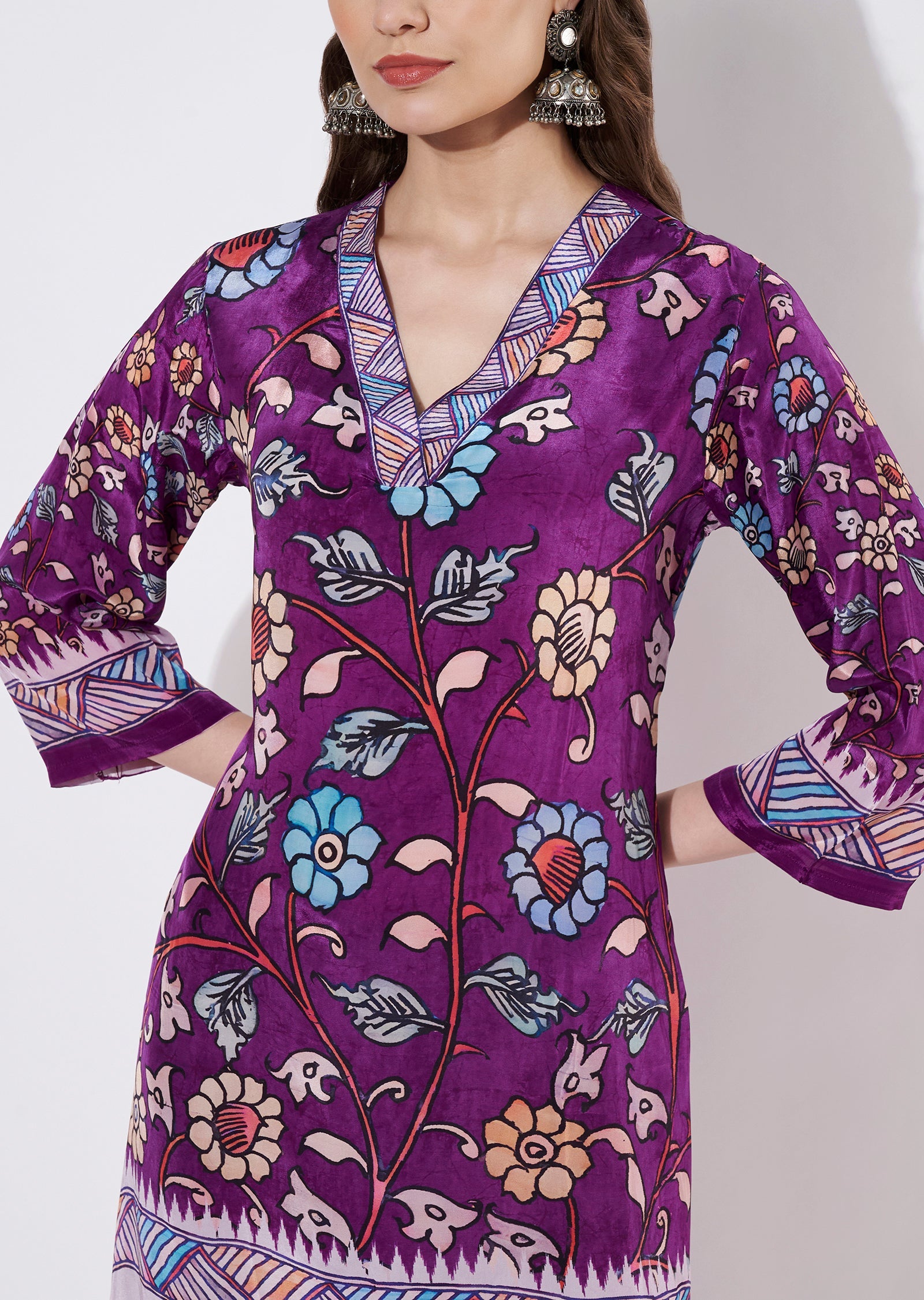 Purple Crepe Straight cut set