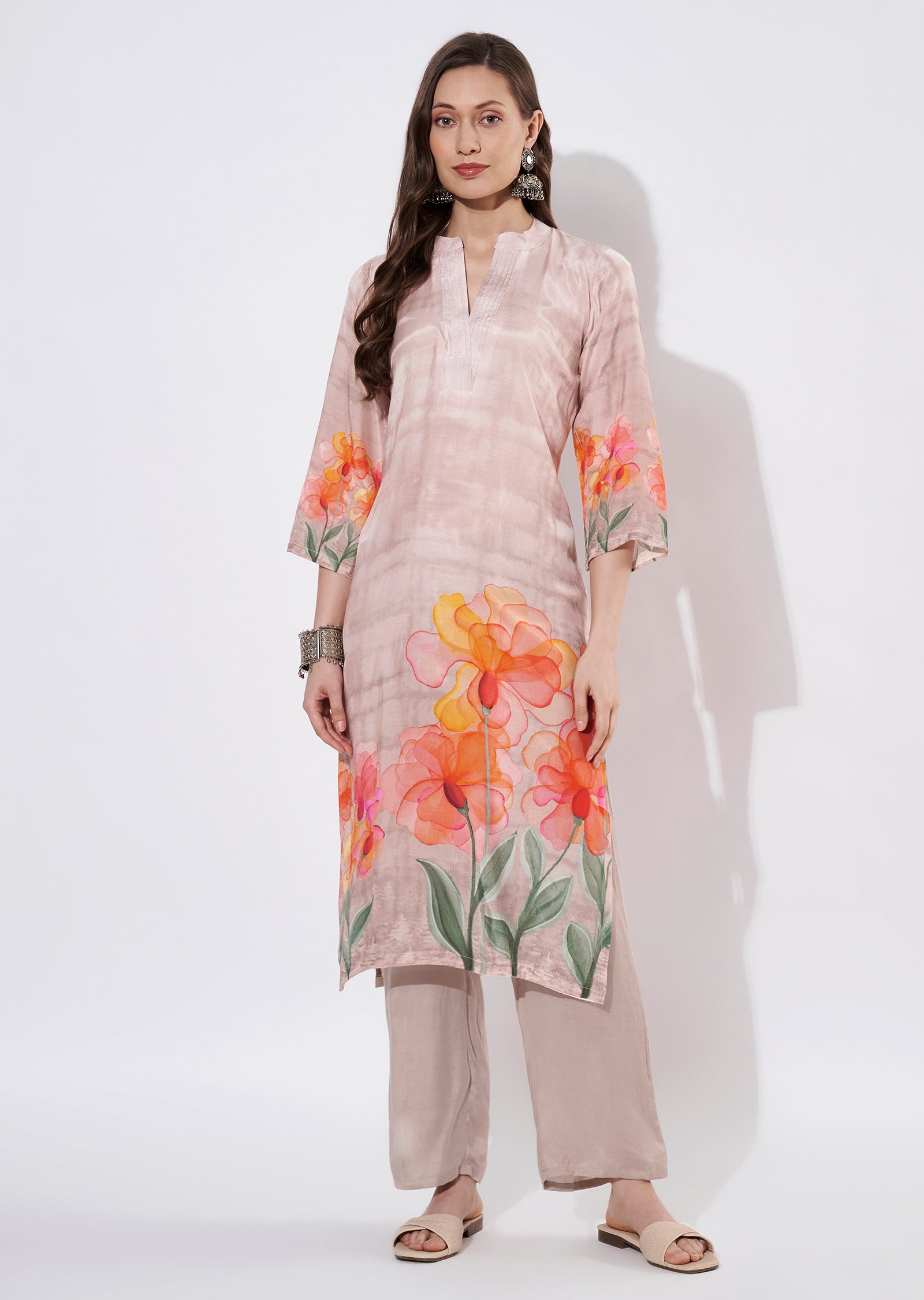 Peach Straight cut set