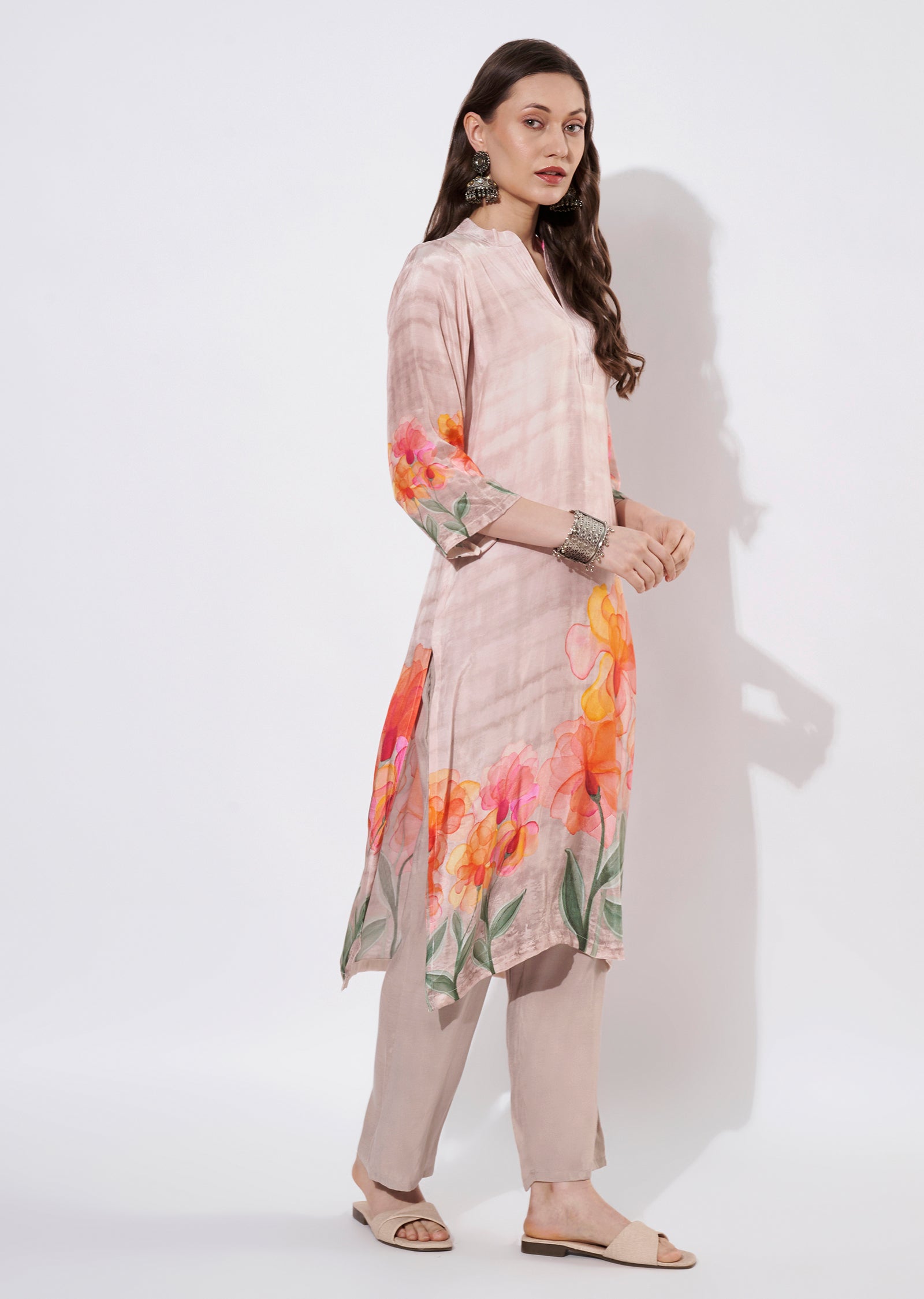 Peach Straight cut set