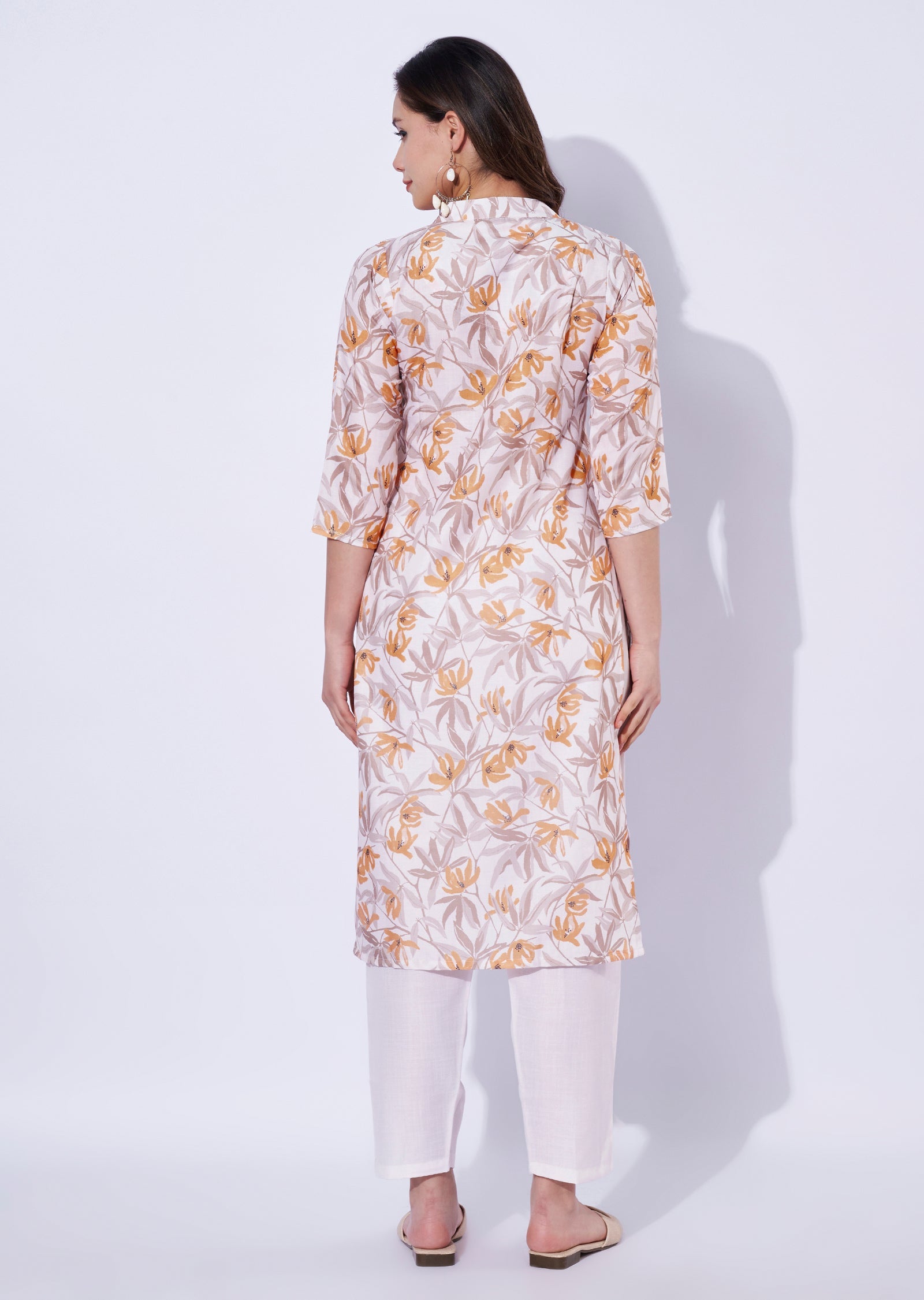 cream Silk Kurti set