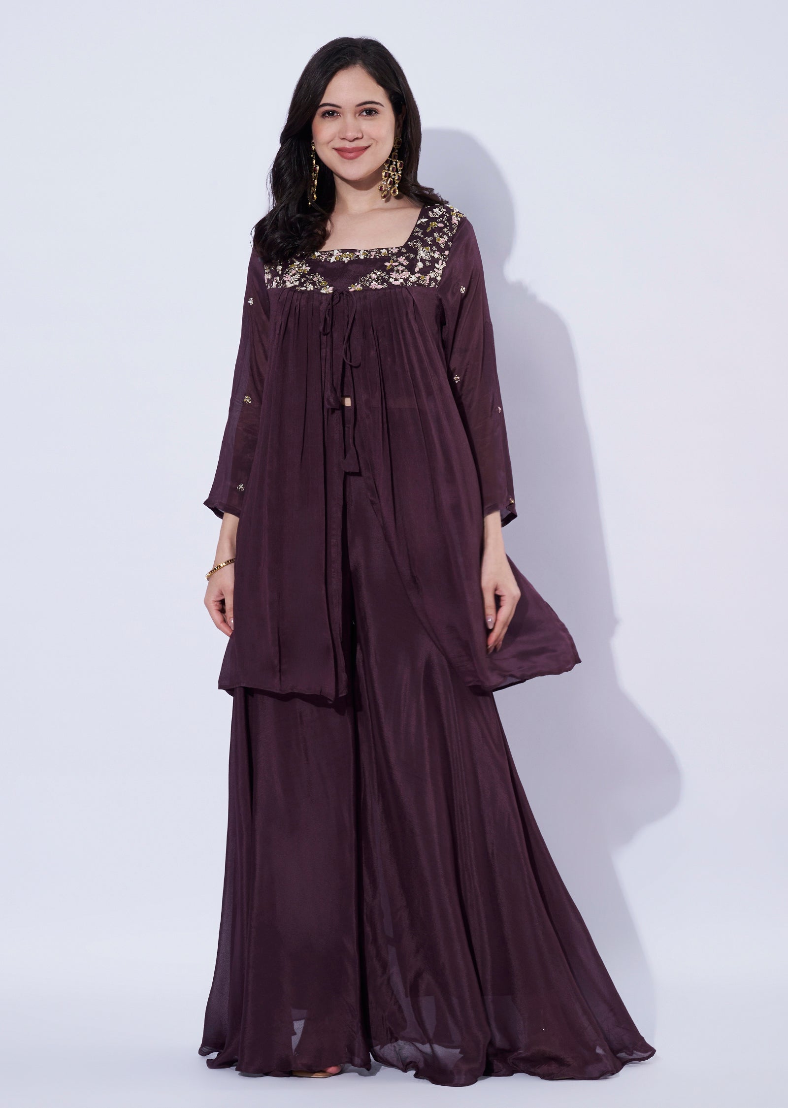 Brown Chinnon Co-ord Set