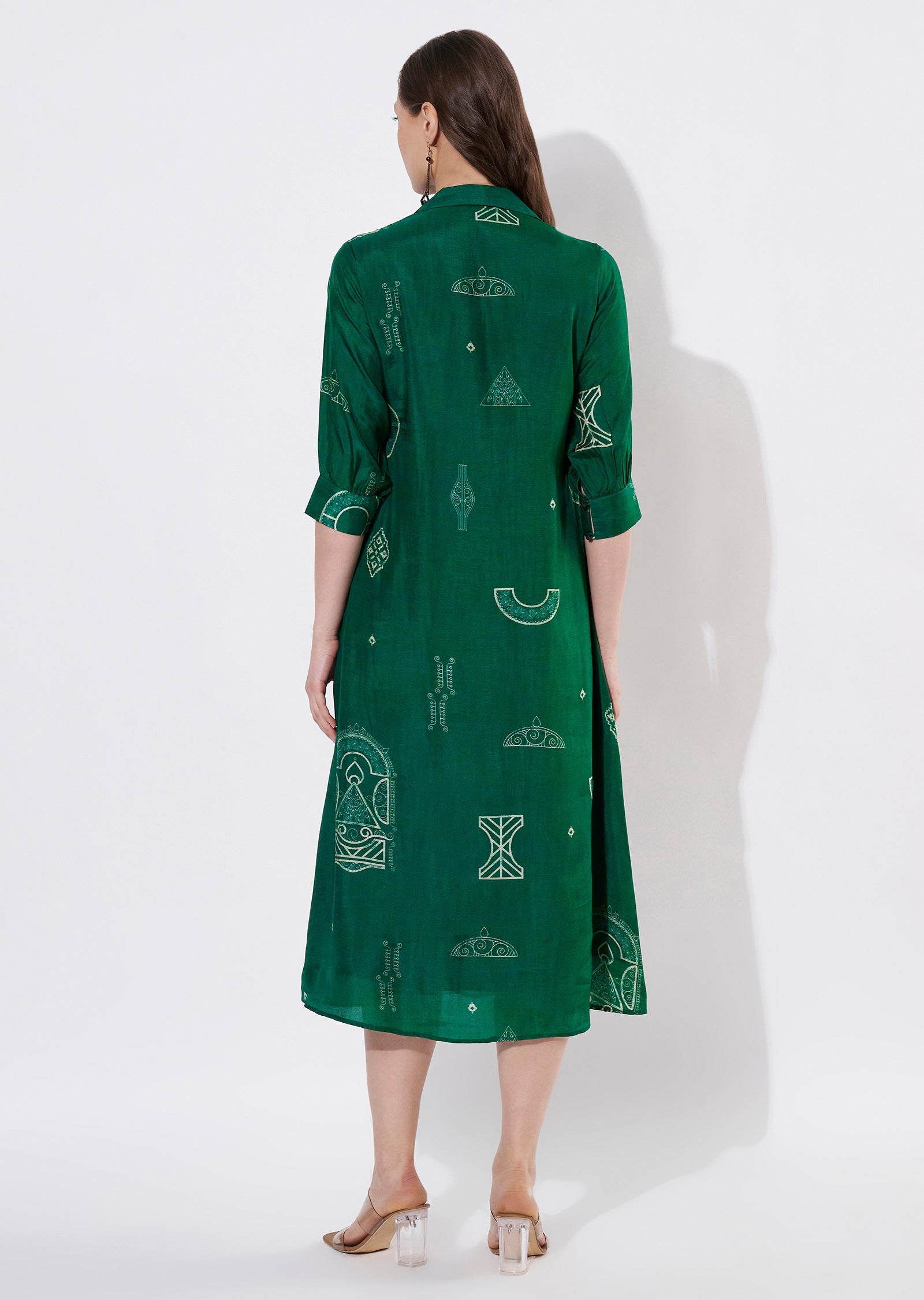 Green Dola Silk Frock