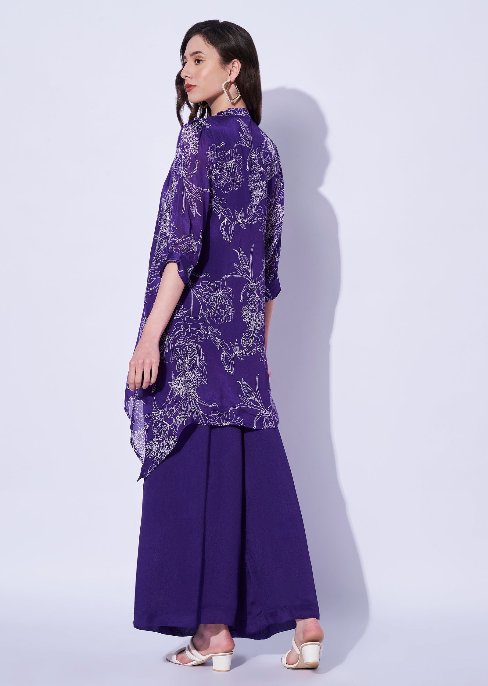 Purple Chinnon Sharara Set