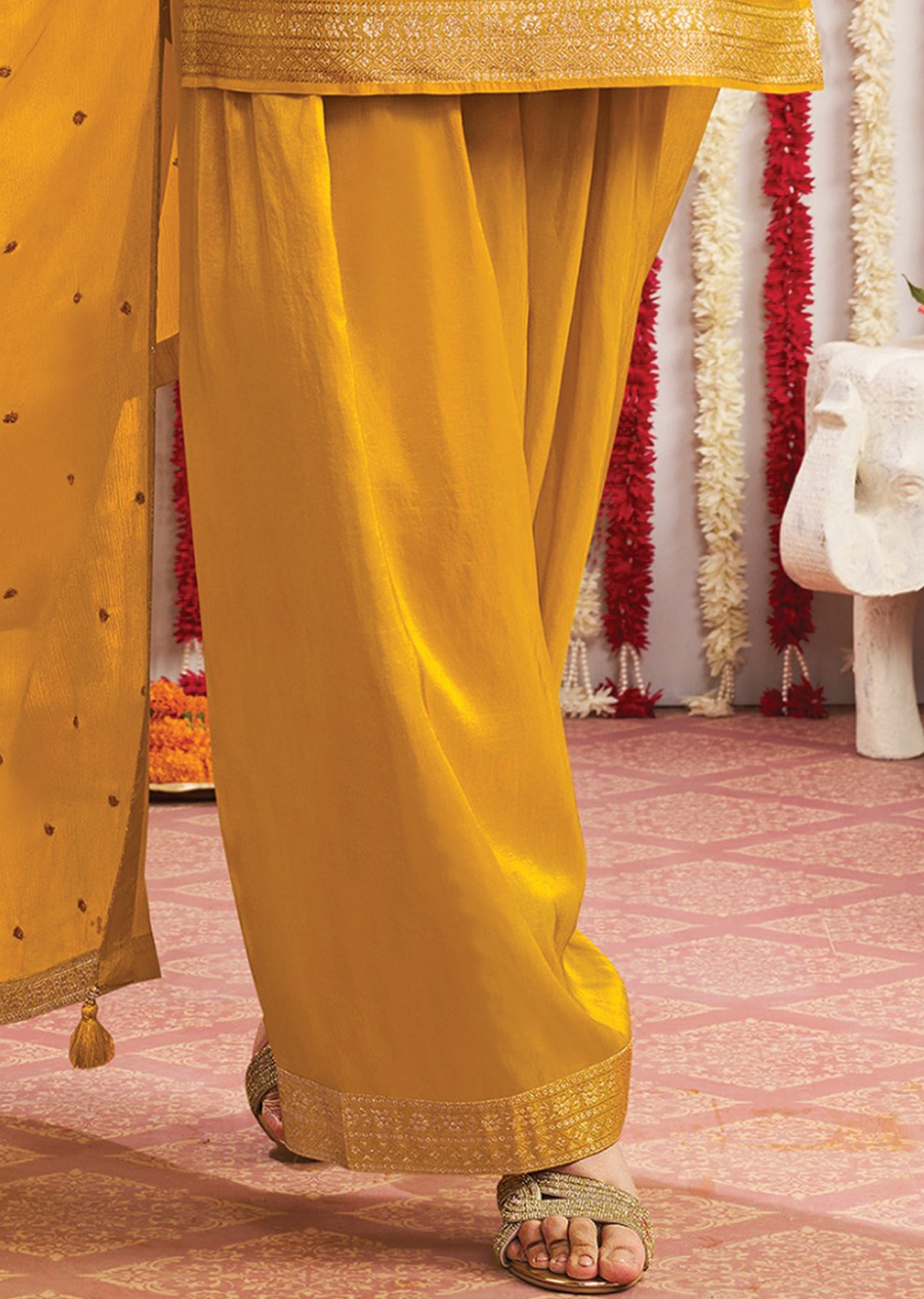 Mustard Silk Sharara