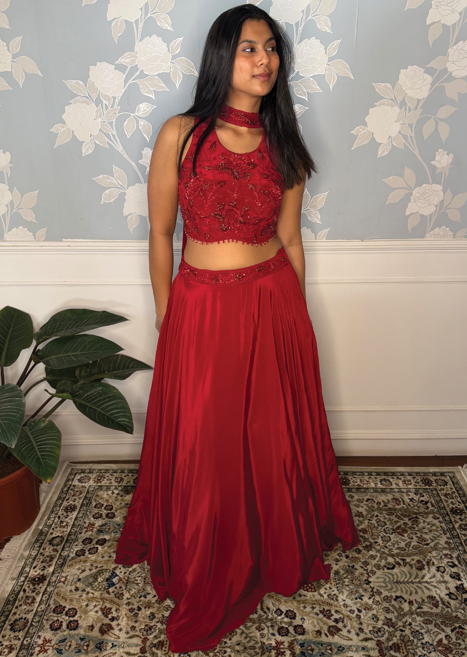 Red Silk Lehenga Set