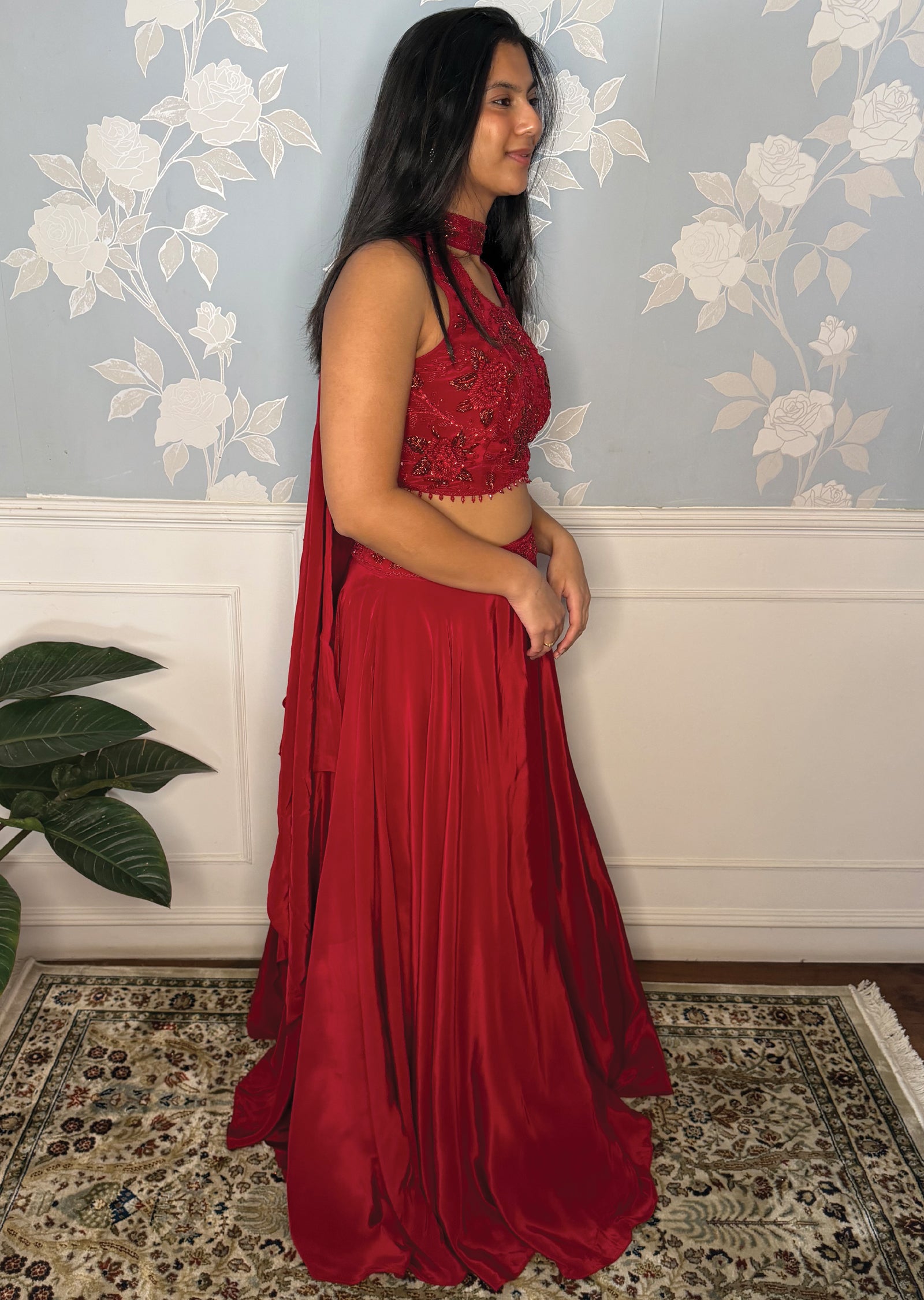 Red Silk Lehenga Set