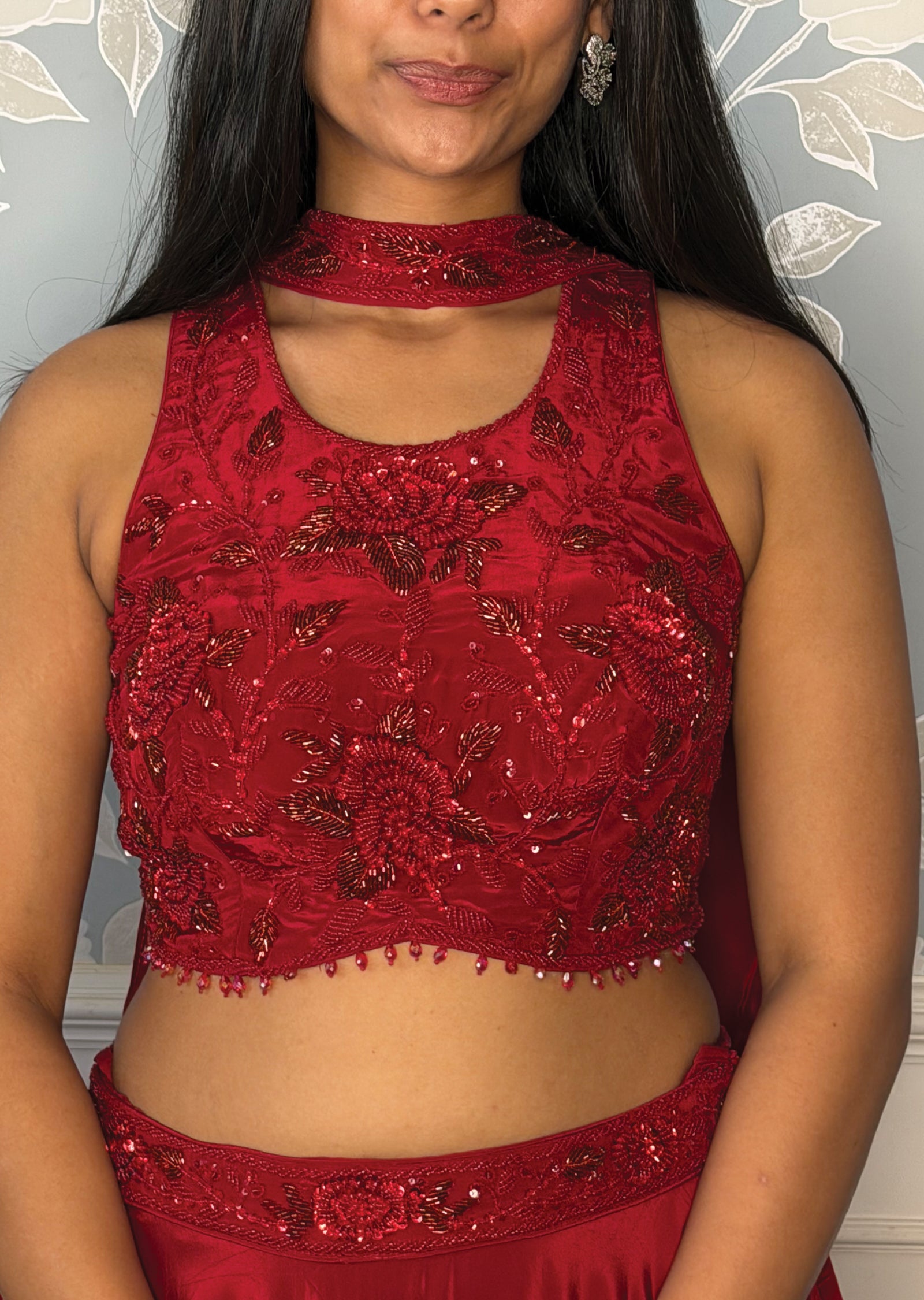 Red Silk Lehenga Set