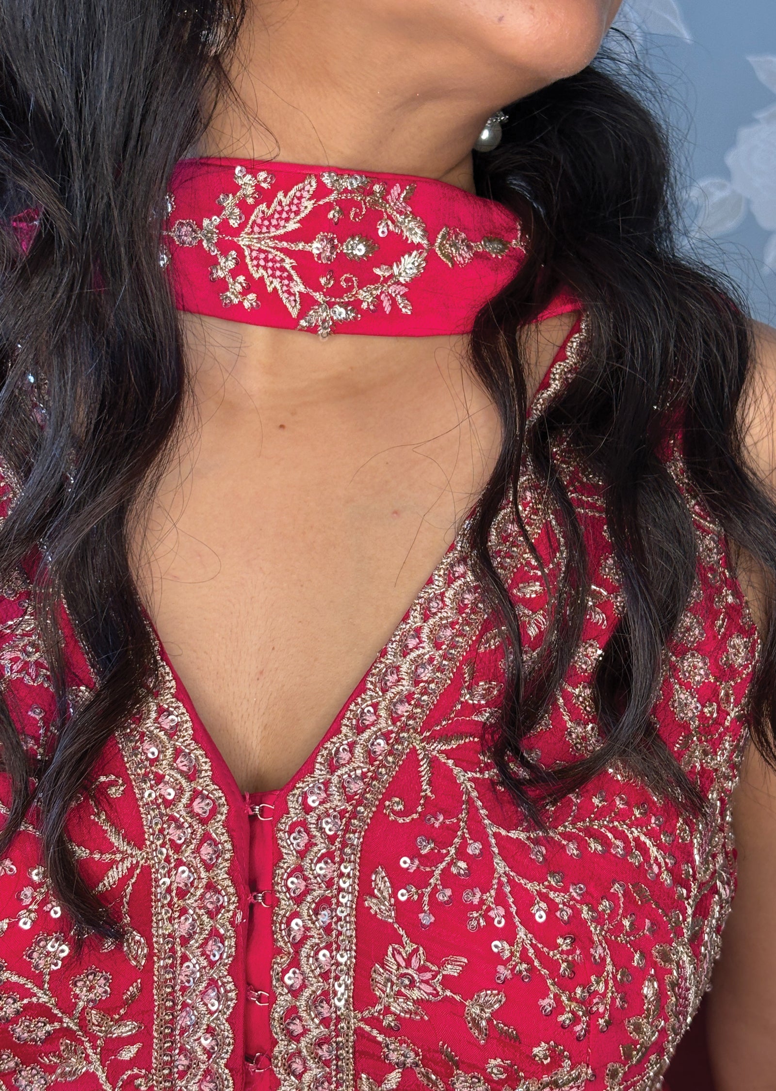 Pink Chinnon Sharara Set