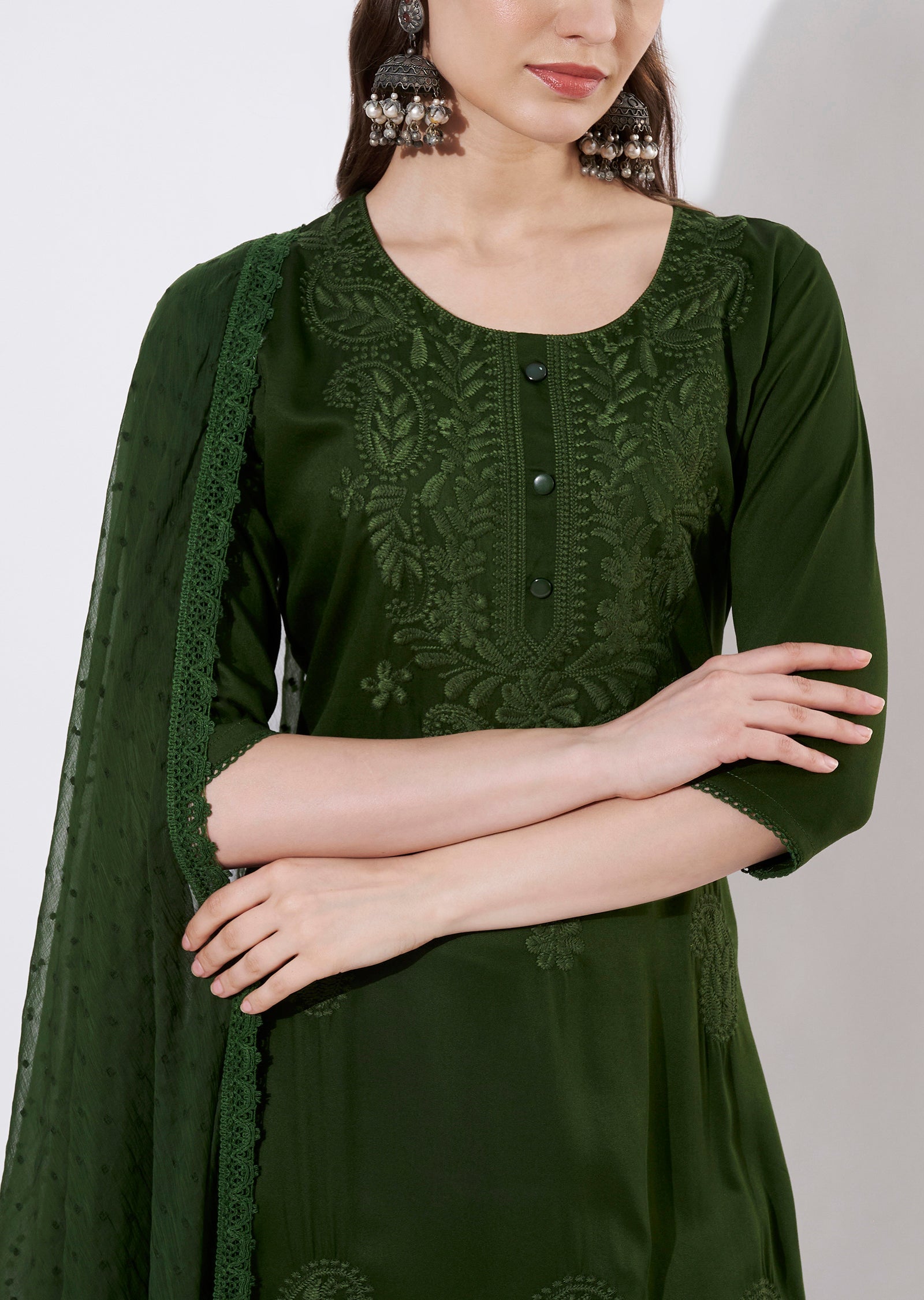 Bottle Green Silk Straight cut suit