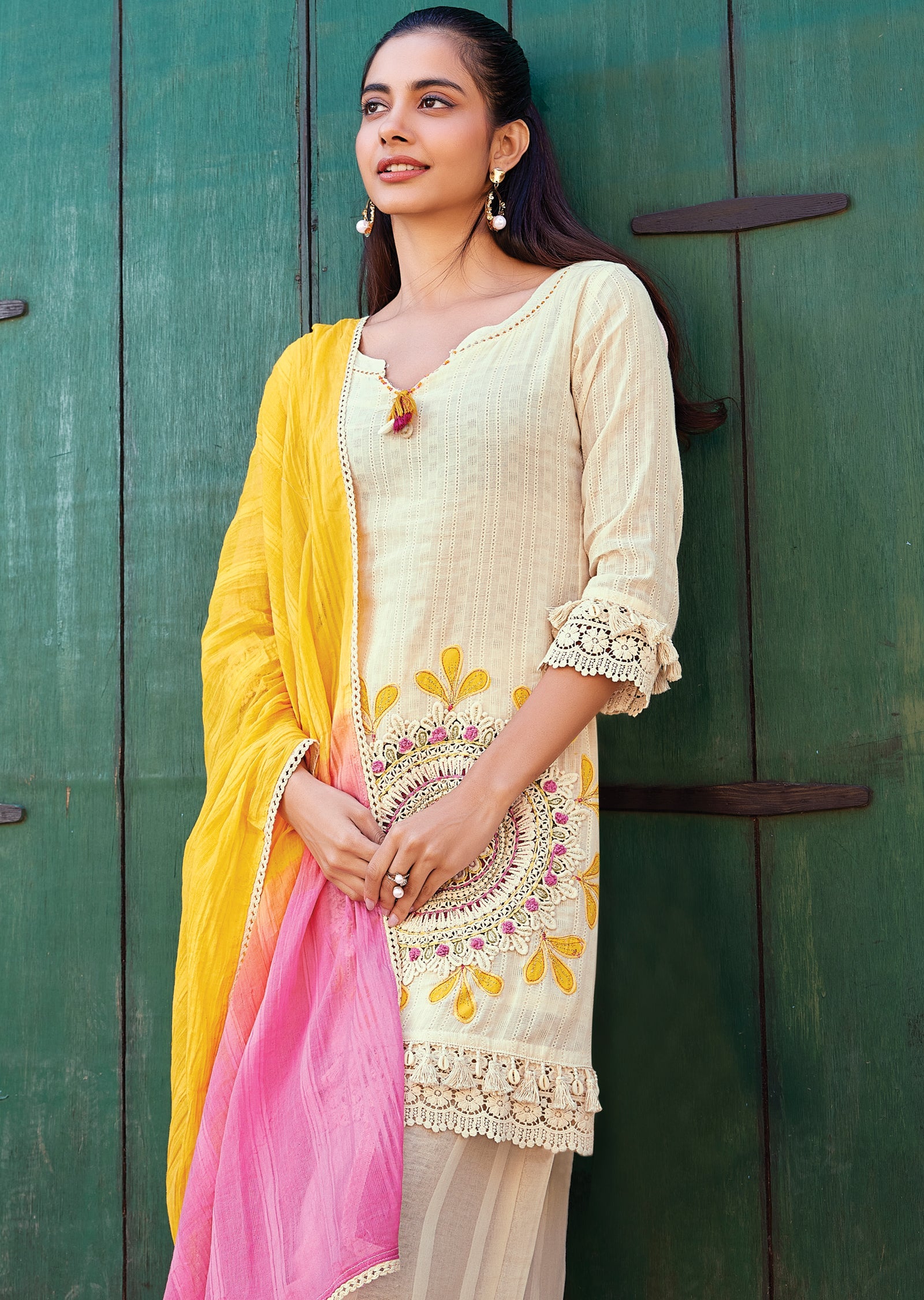 Off White Sharara Set