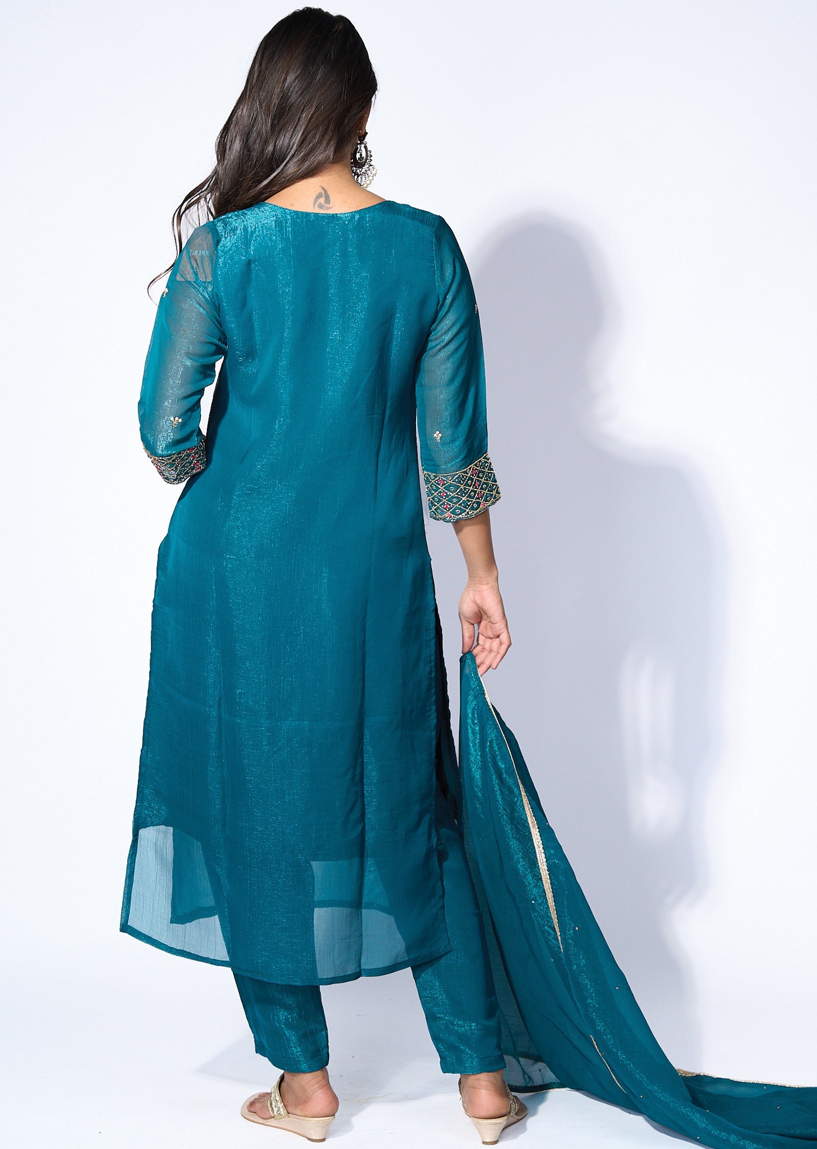 Rama Green Tissue Straight cut suit