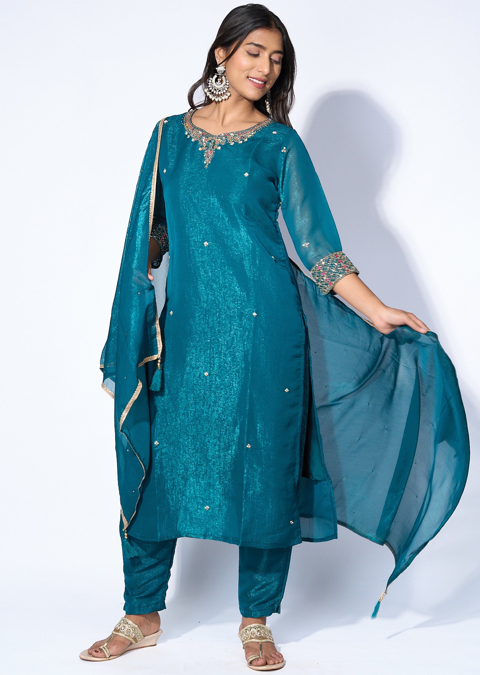 Rama Green Tissue Straight cut suit