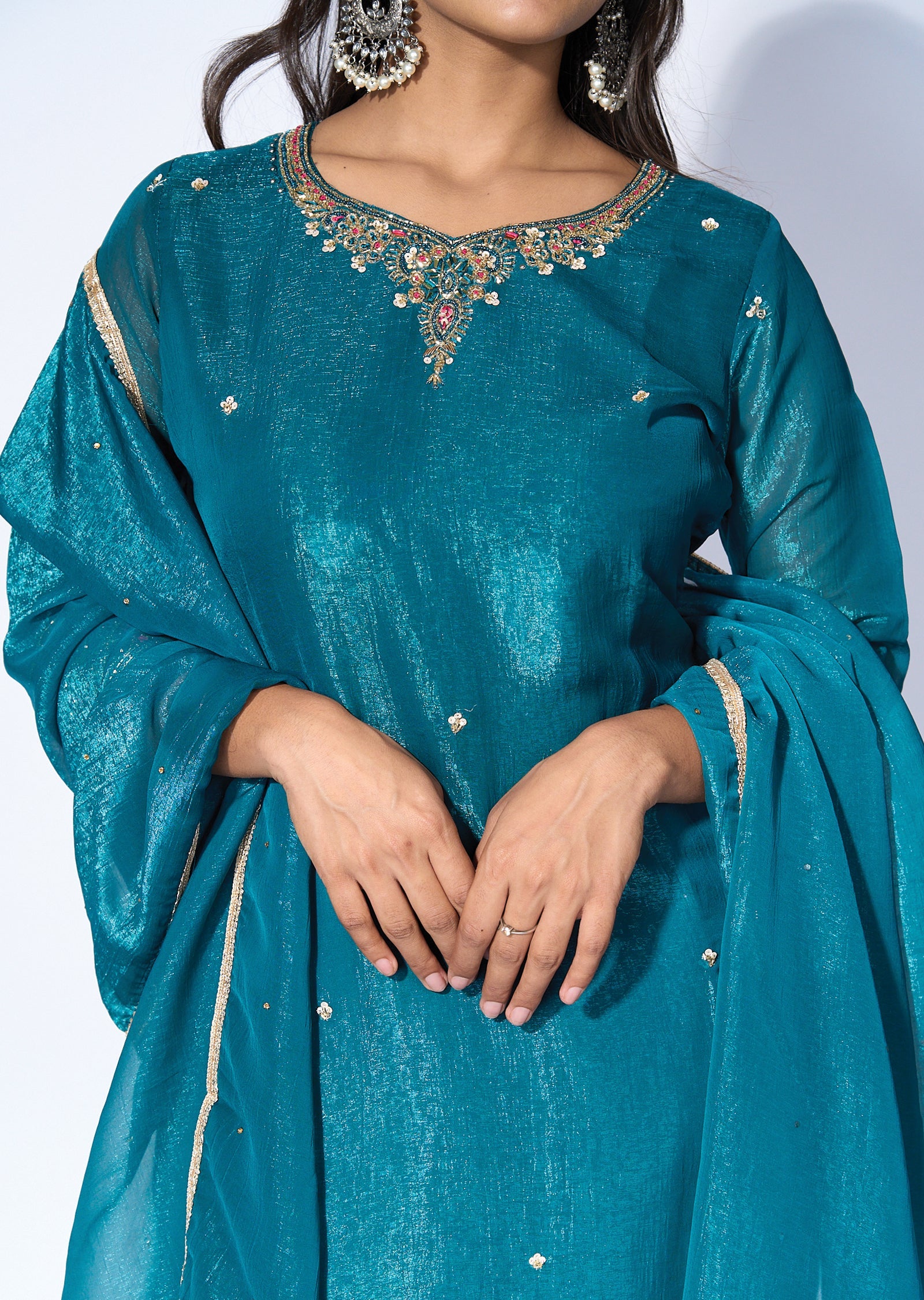 Rama Green Tissue Straight cut suit