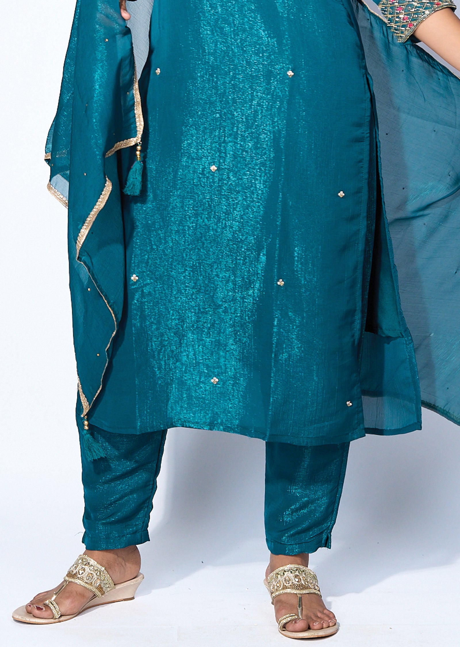 Rama Green Tissue Straight cut suit