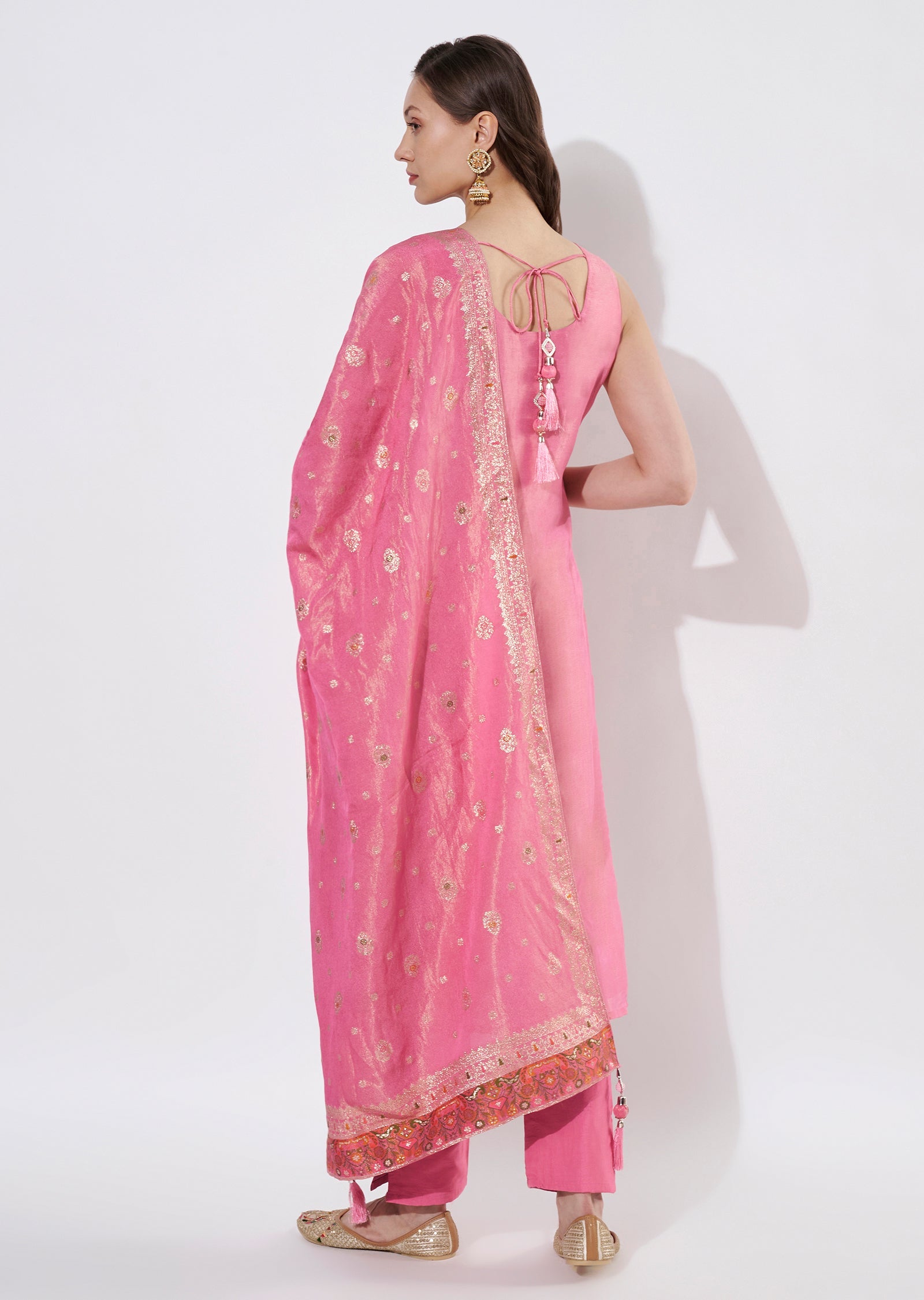 Pink Tissue Straight cut suit