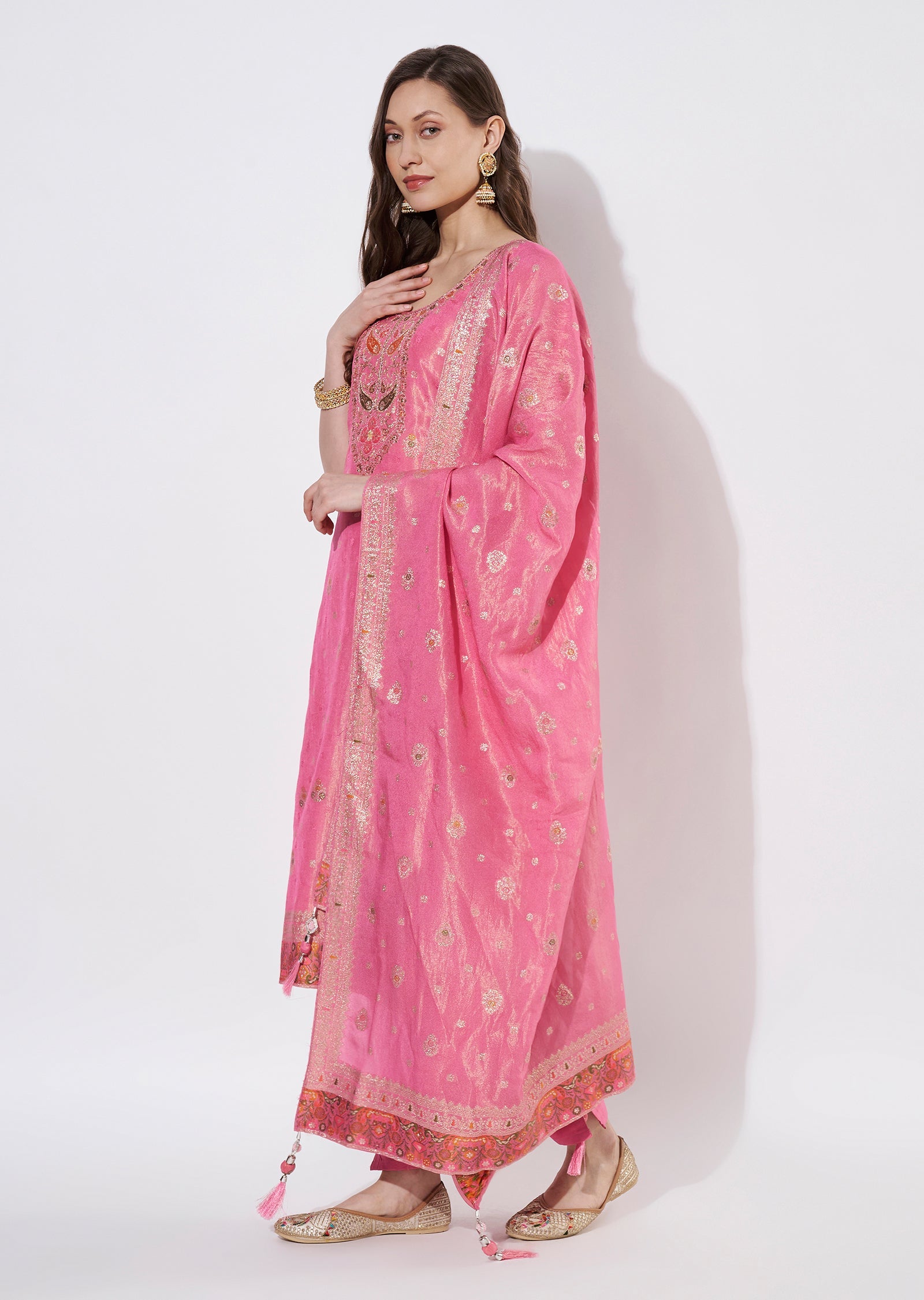 Pink Tissue Straight cut suit