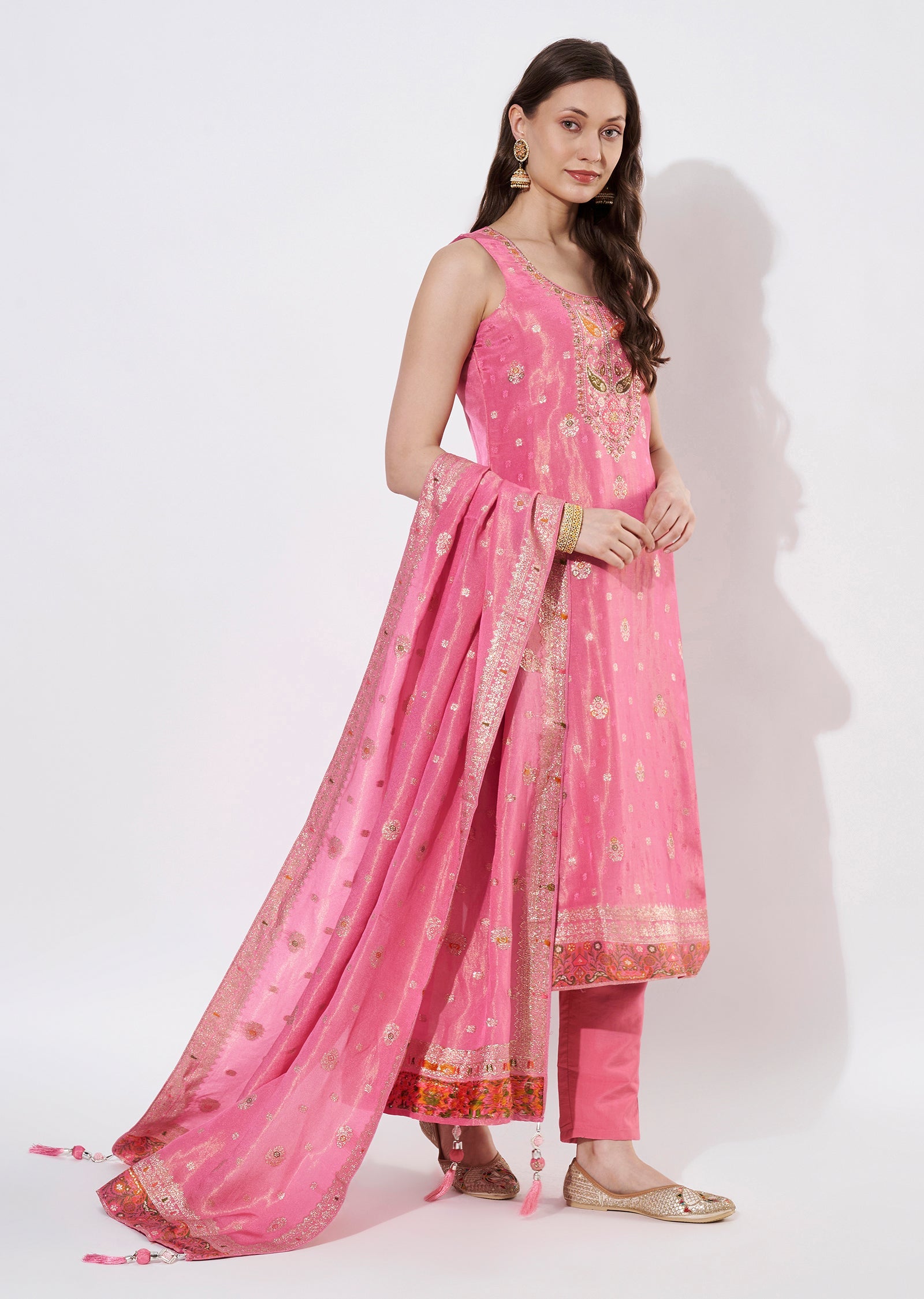 Pink Tissue Straight cut suit