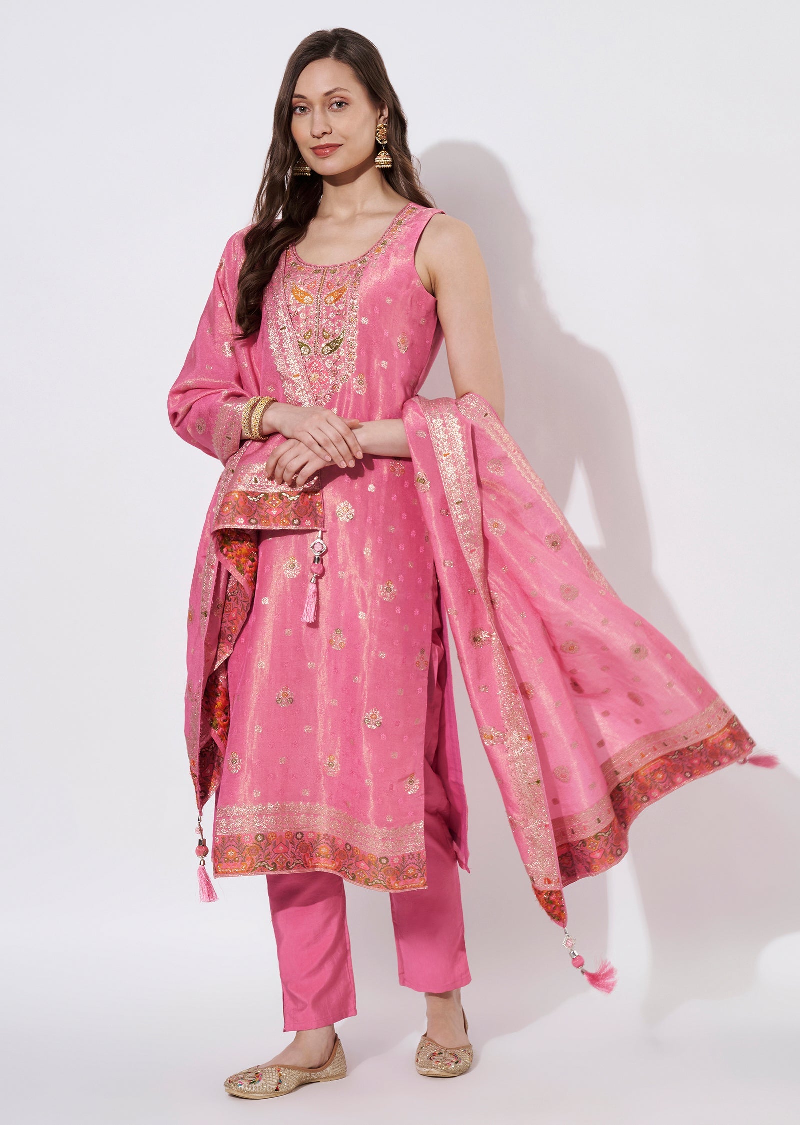 Pink Tissue Straight cut suit