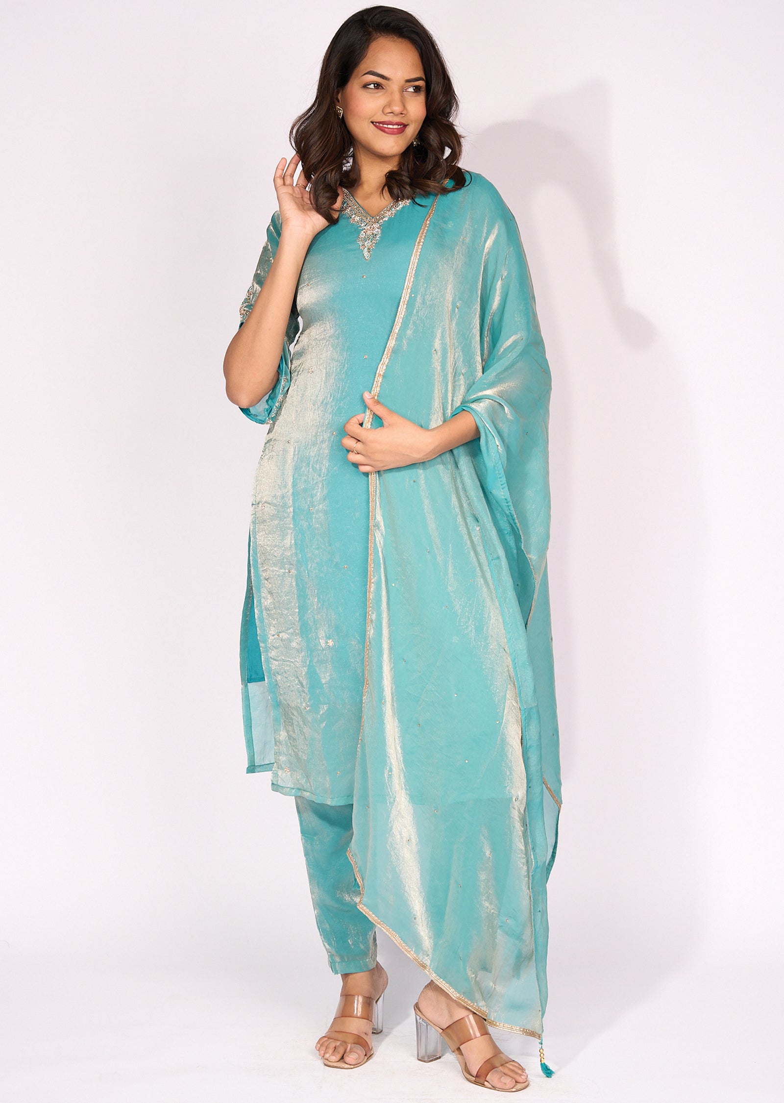 Light Blue Straight cut suit