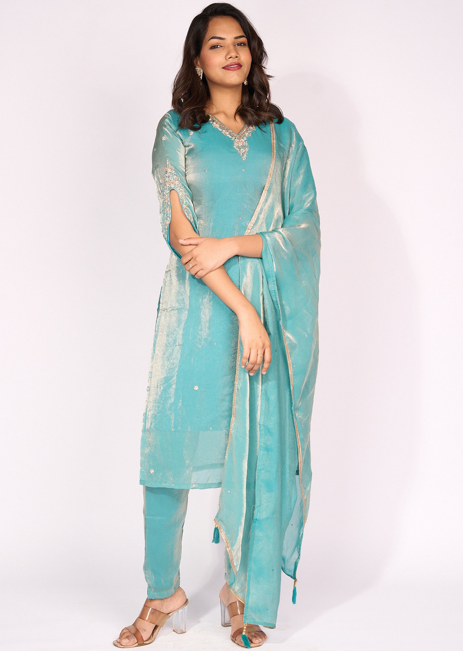 Light Blue Straight cut suit