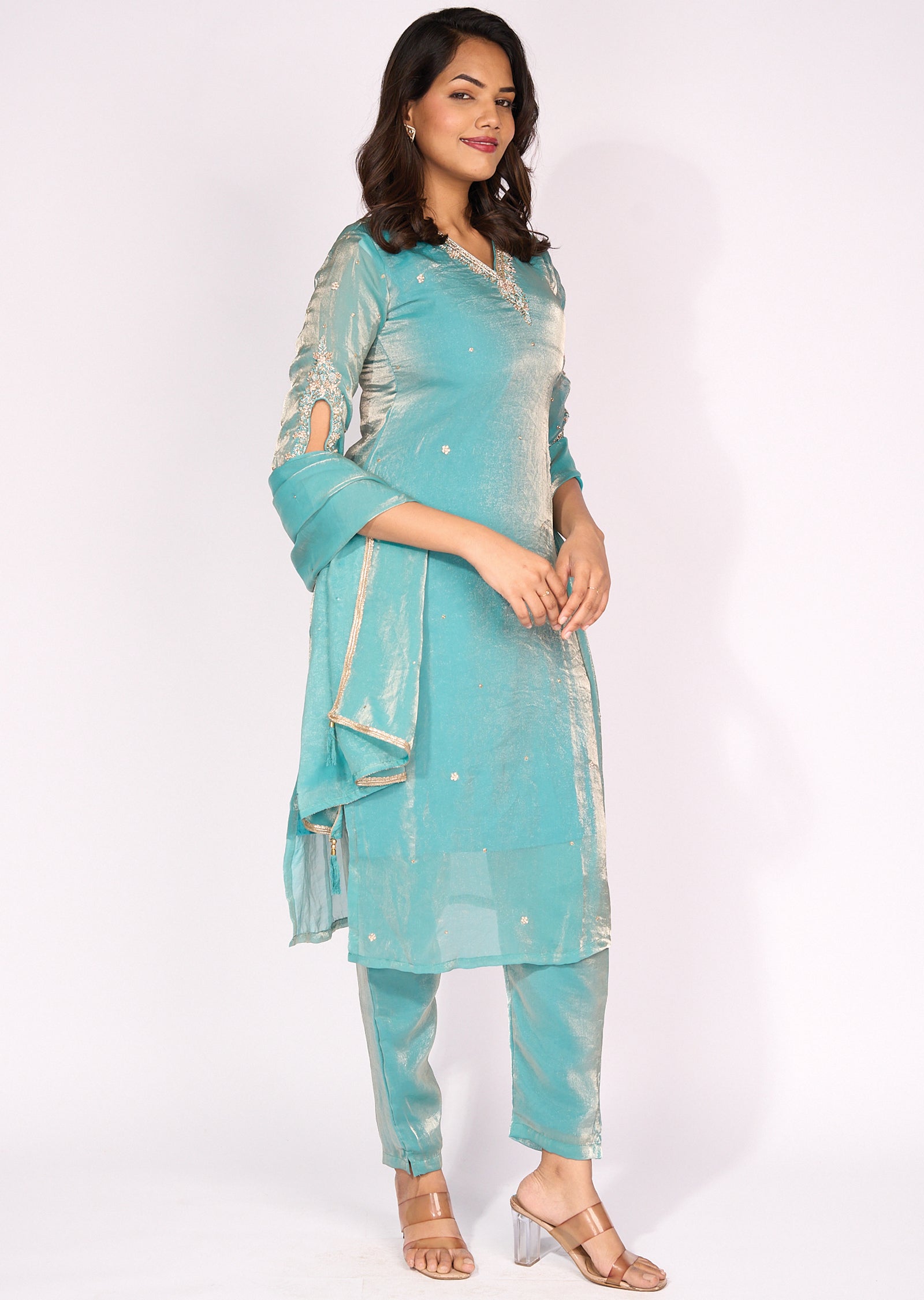 Light Blue Straight cut suit