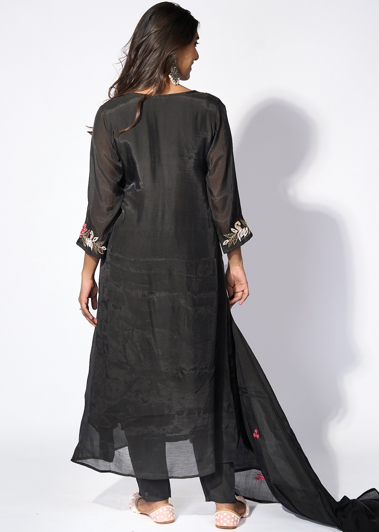 Black Crepe Anarkali