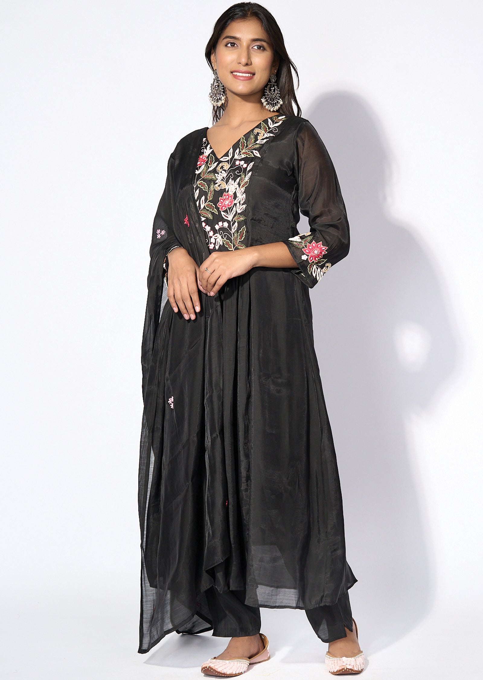 Black Crepe Anarkali