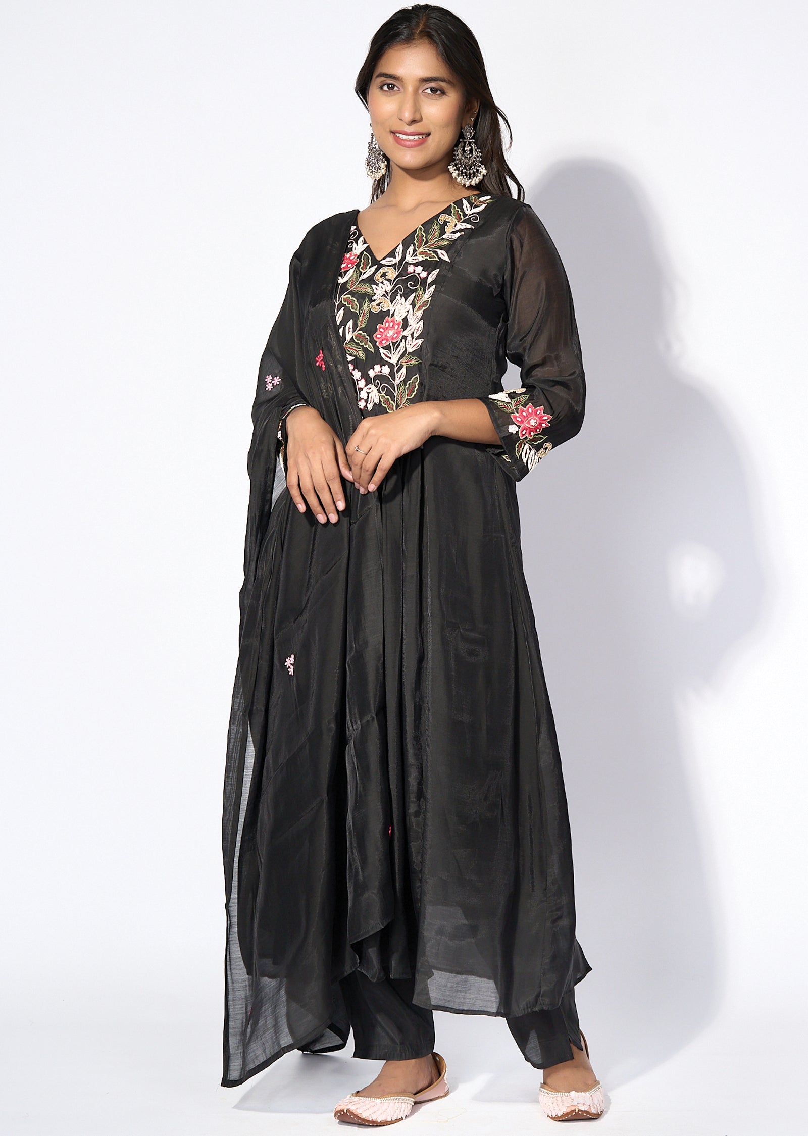 Black Crepe Anarkali